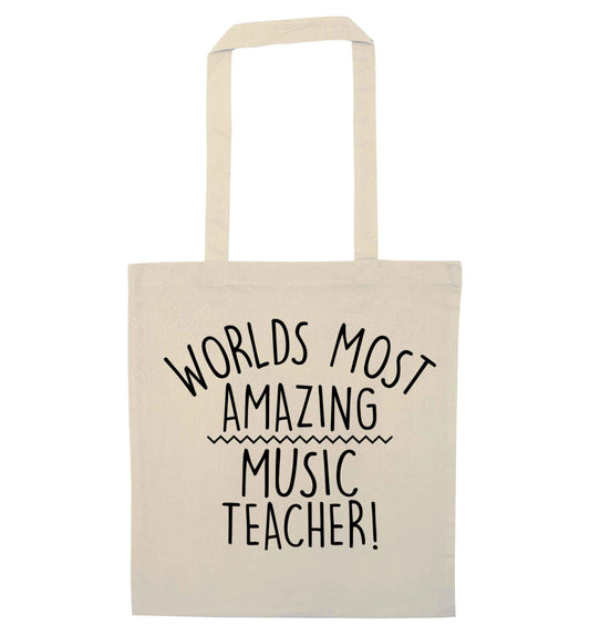 Worlds most amazing music teacher natural tote bag