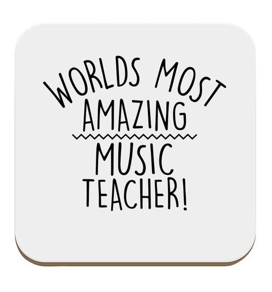 Worlds most amazing music teacher set of four coasters