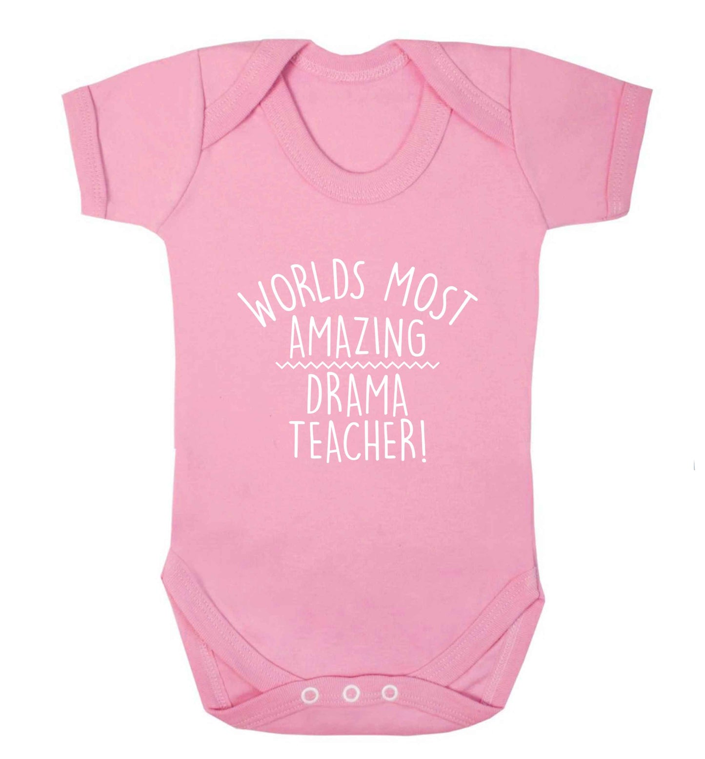 Worlds most amazing drama teacher baby vest pale pink 18-24 months