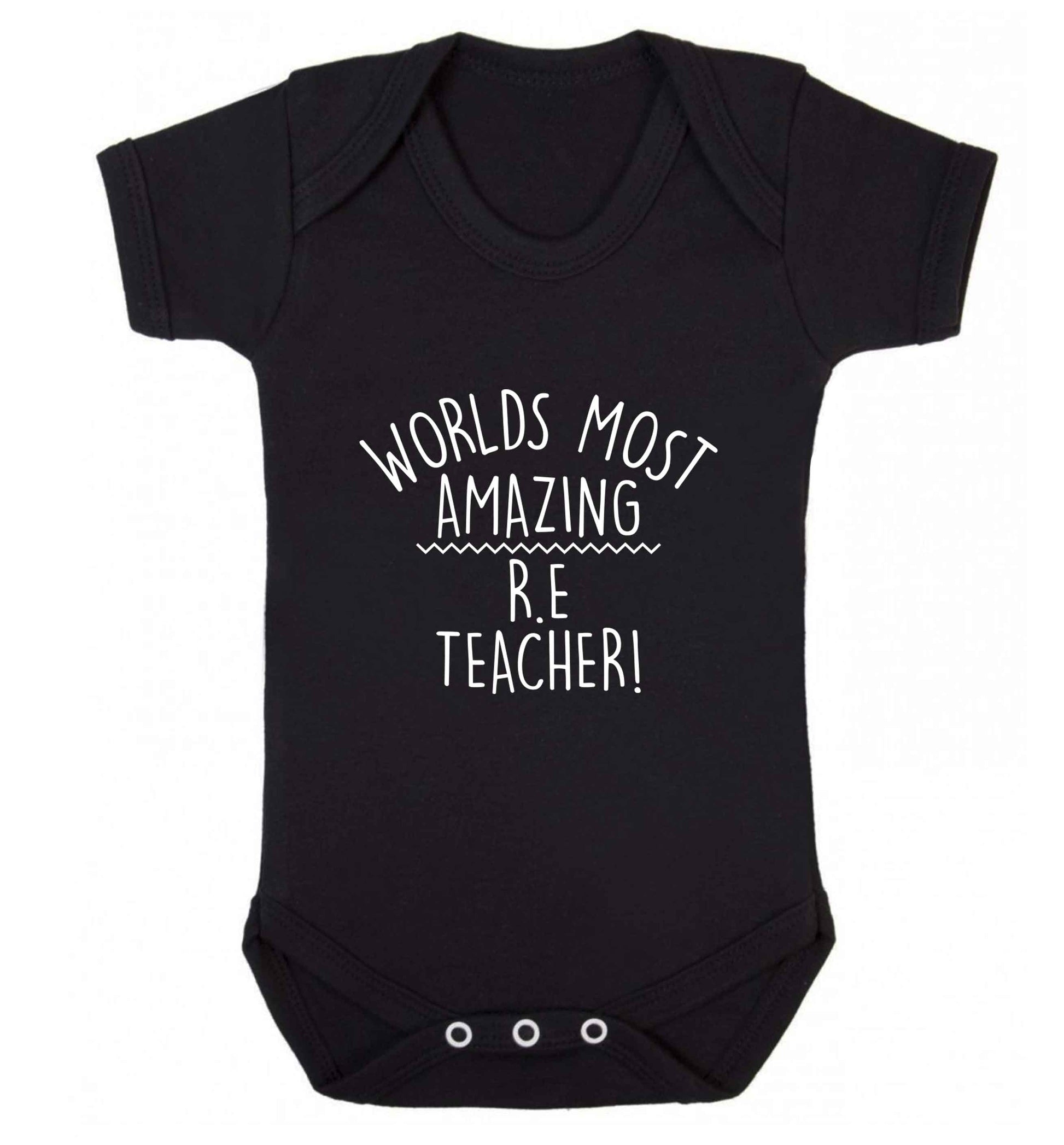 Worlds most amazing R.E teacher baby vest black 18-24 months