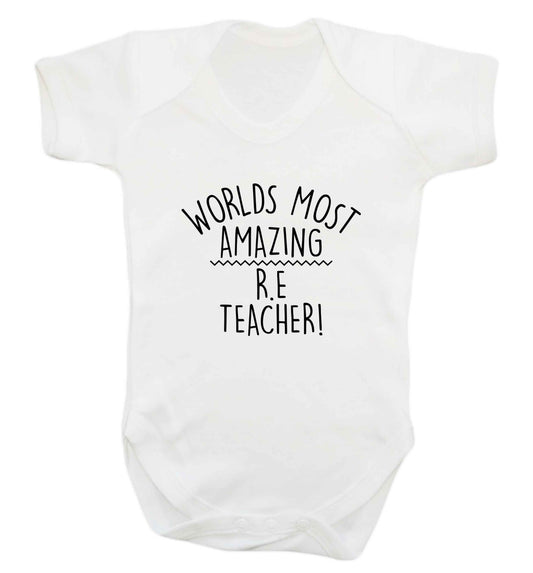 Worlds most amazing R.E teacher baby vest white 18-24 months