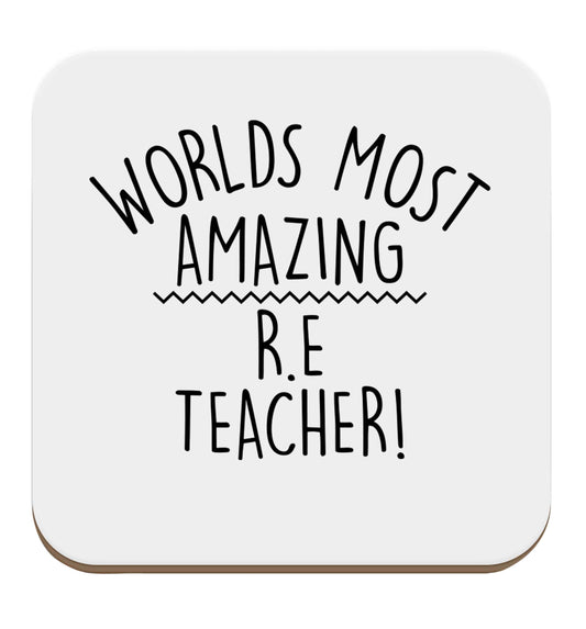 Worlds most amazing R.E teacher set of four coasters