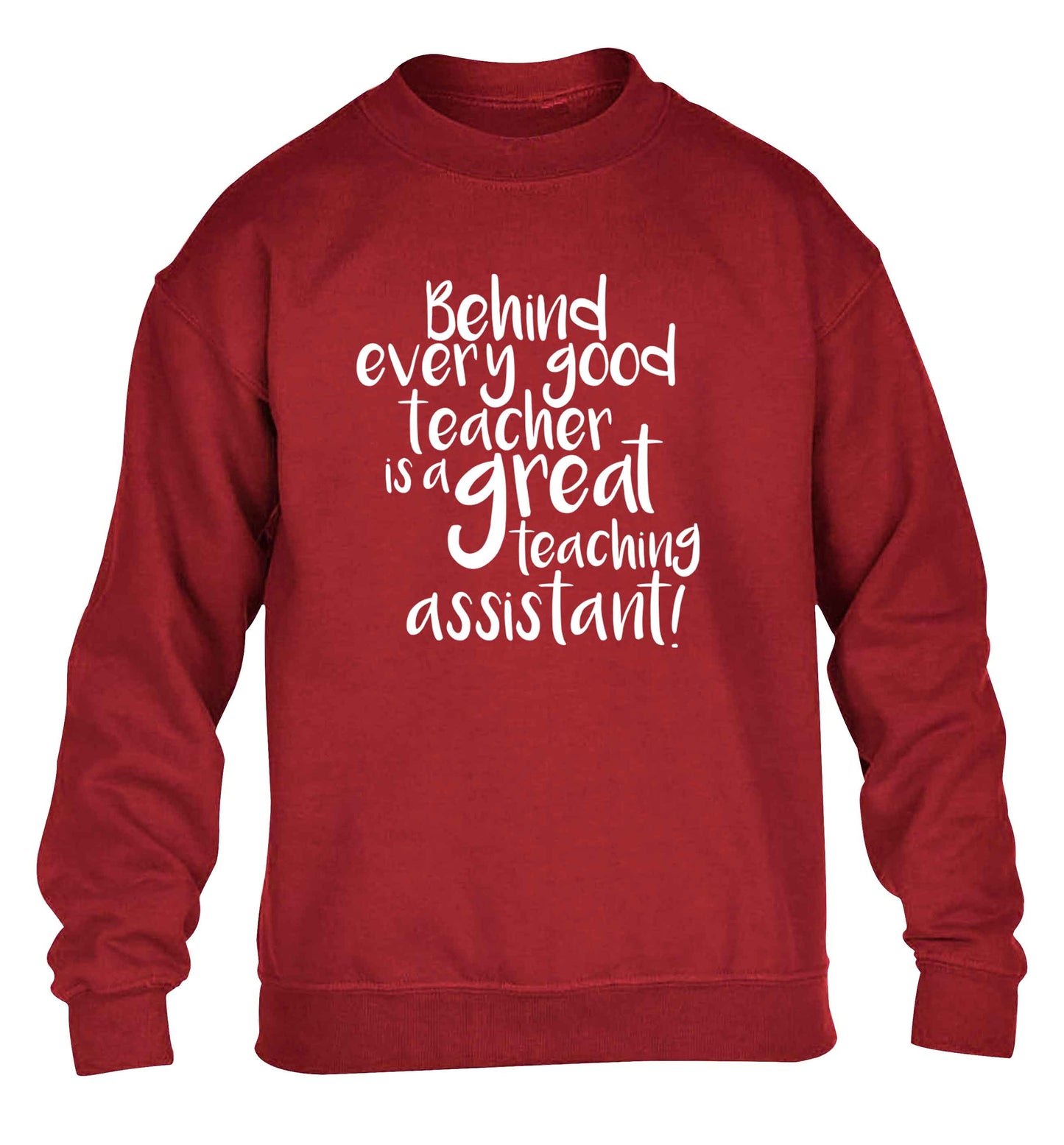 Behind every good teacher is a great teaching assistant children's grey sweater 12-13 Years