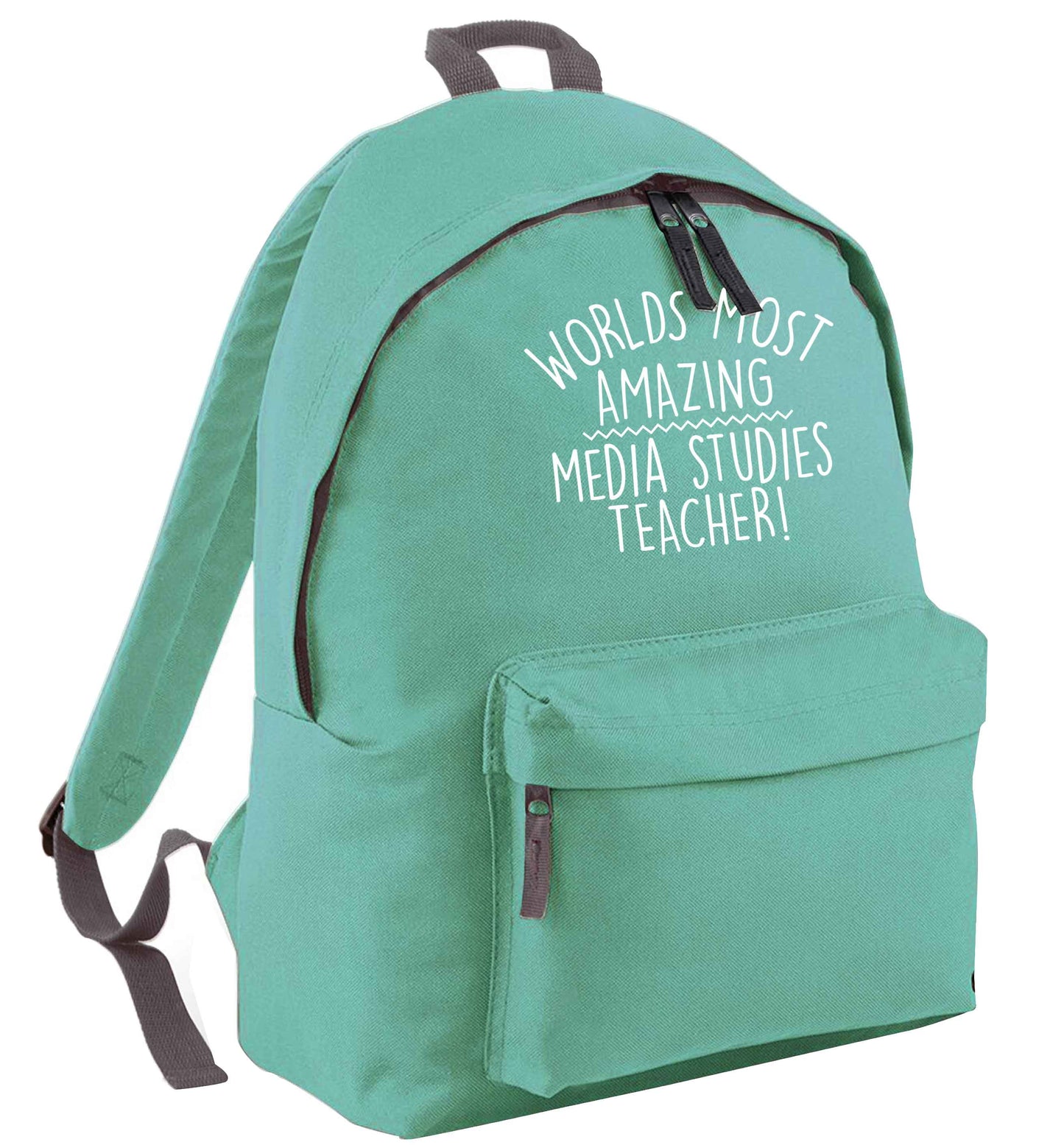 Worlds most amazing media studies teacher mint adults backpack