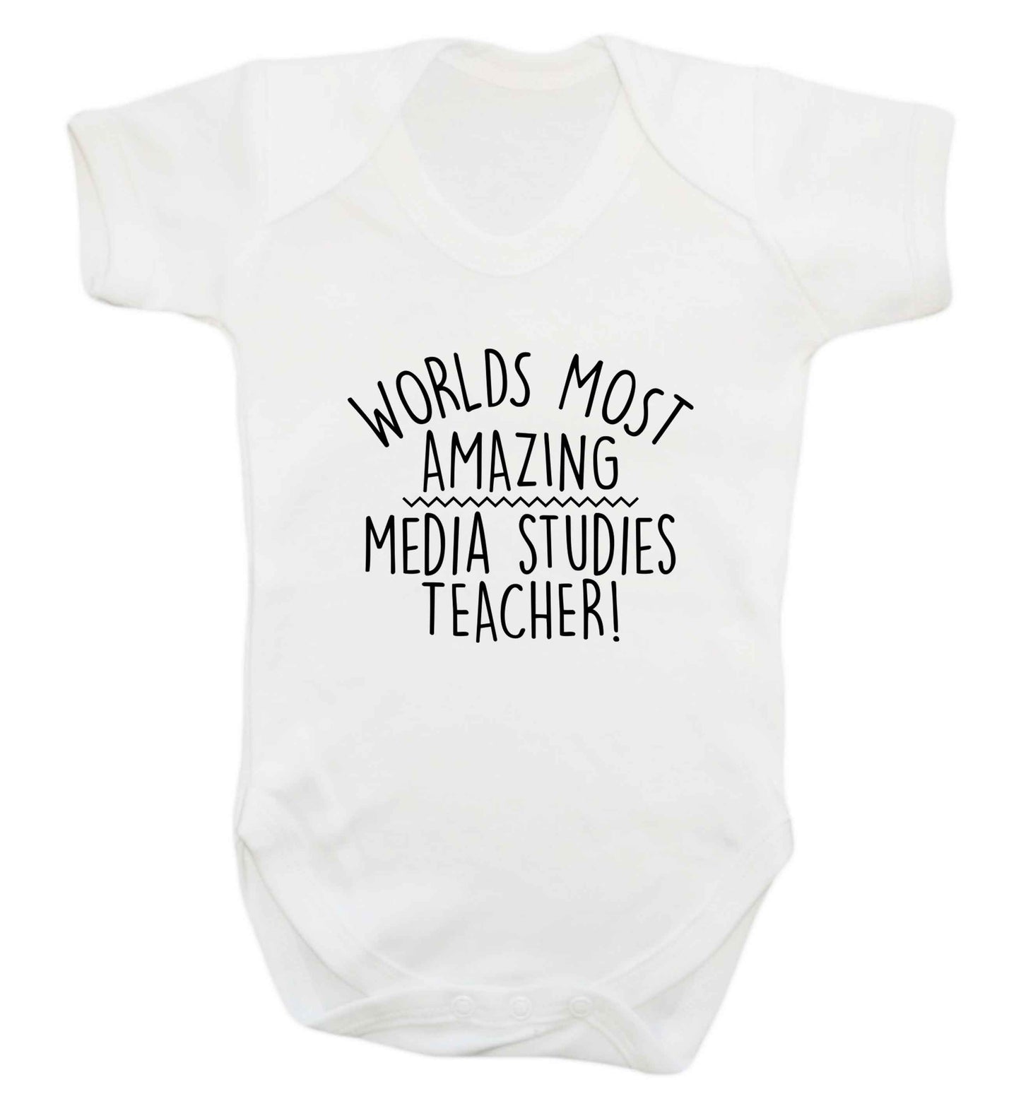 Worlds most amazing media studies teacher baby vest white 18-24 months