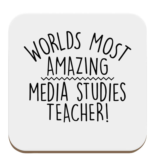 Worlds most amazing media studies teacher set of four coasters