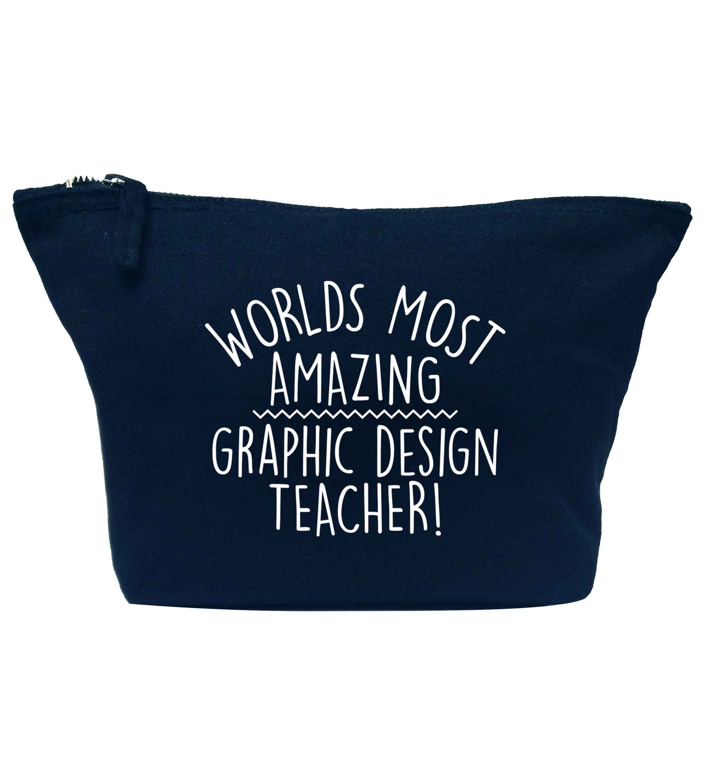 Worlds most amazing graphic design teacher navy makeup bag