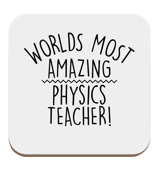 Worlds most amazing physics teacher set of four coasters