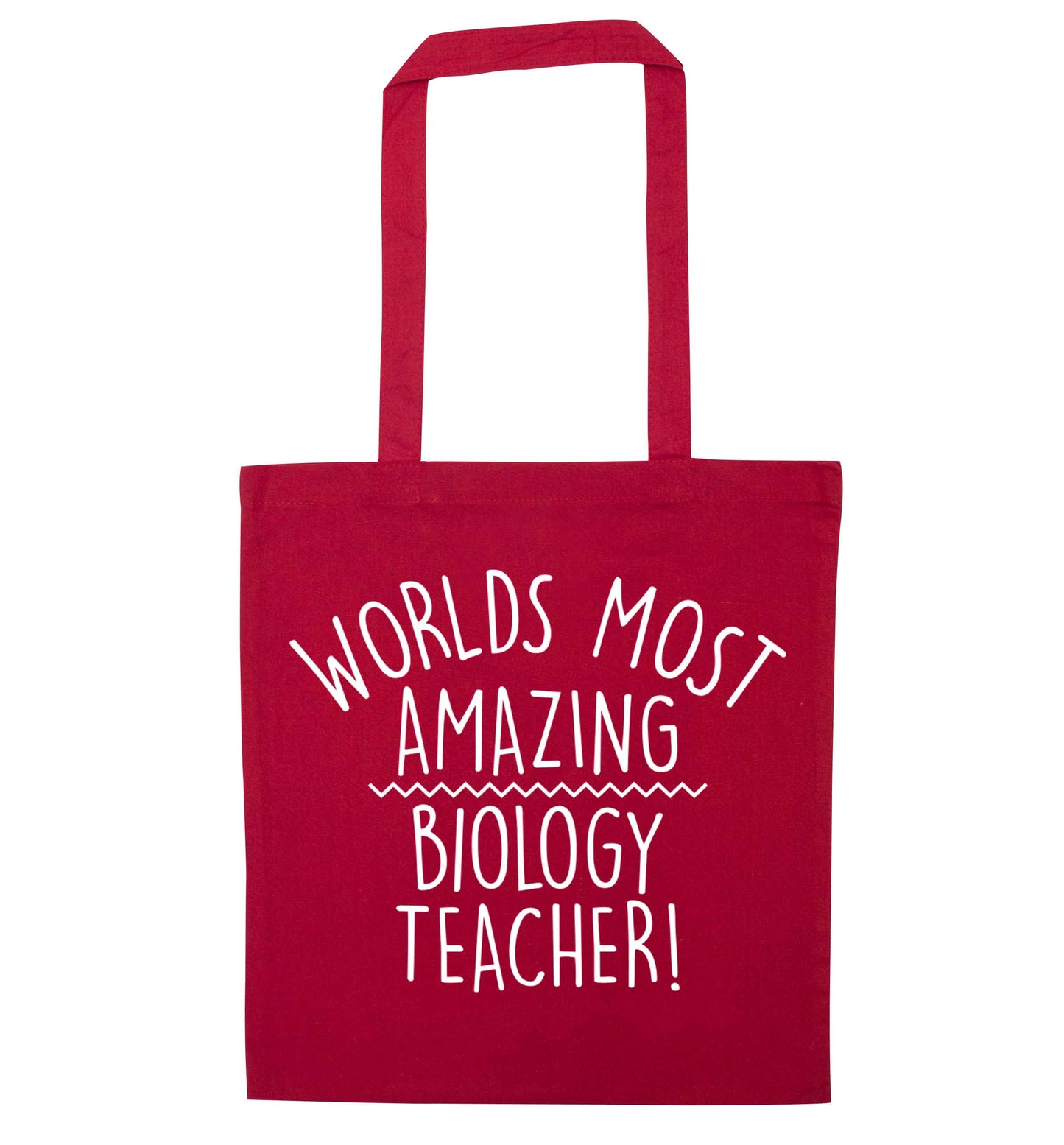 Worlds most amazing biology teacher red tote bag