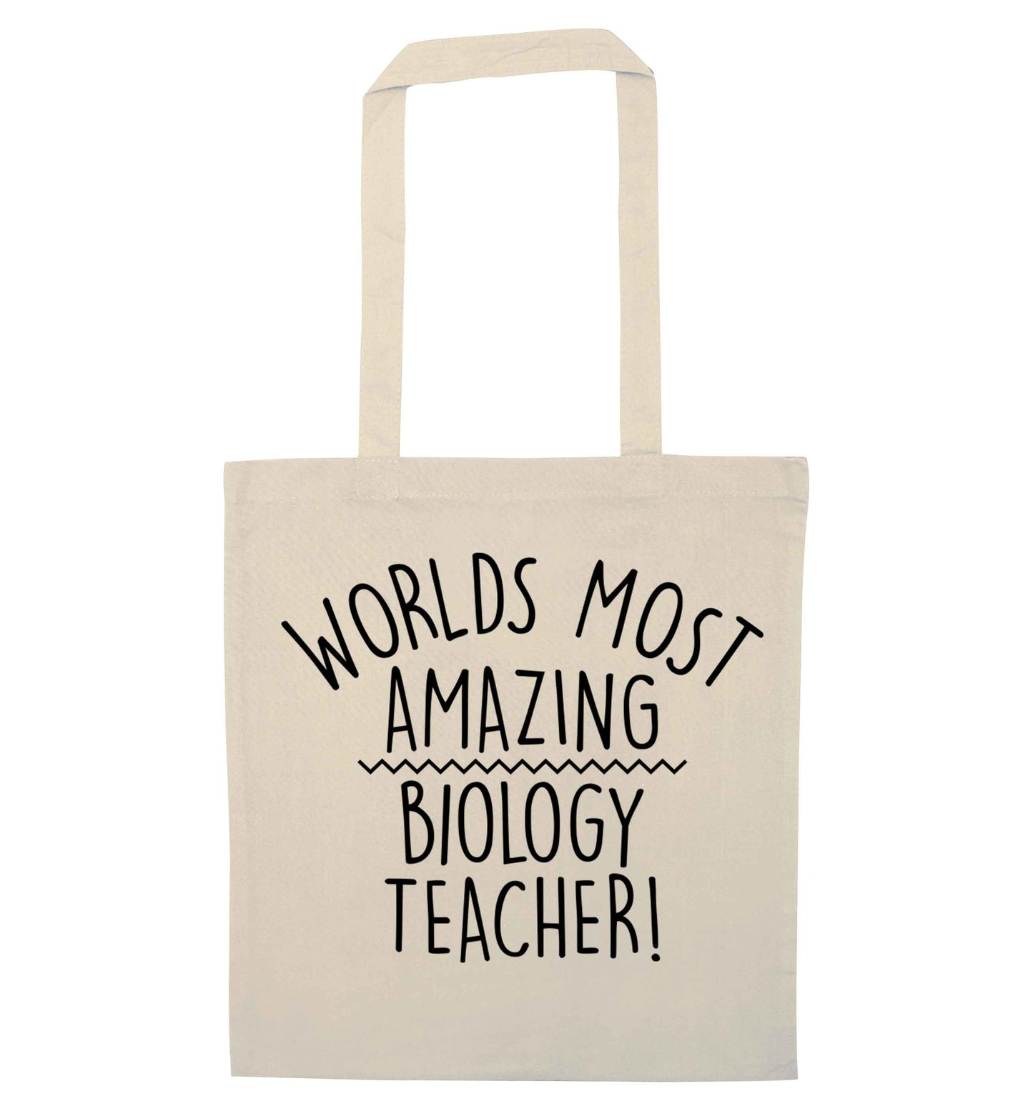 Worlds most amazing biology teacher natural tote bag