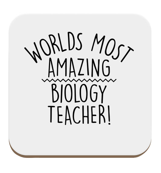 Worlds most amazing biology teacher set of four coasters