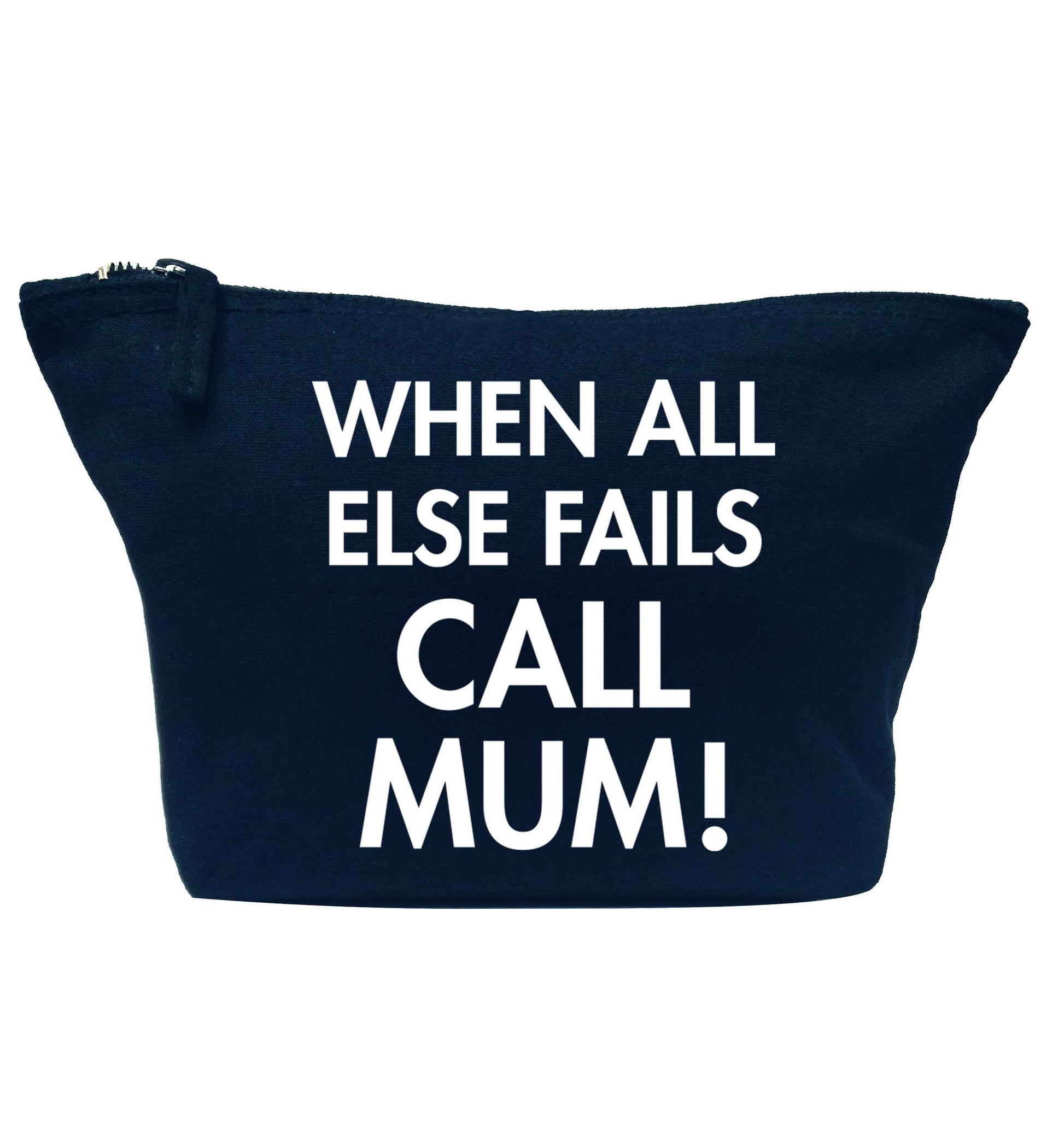 When all else fails call mum! navy makeup bag