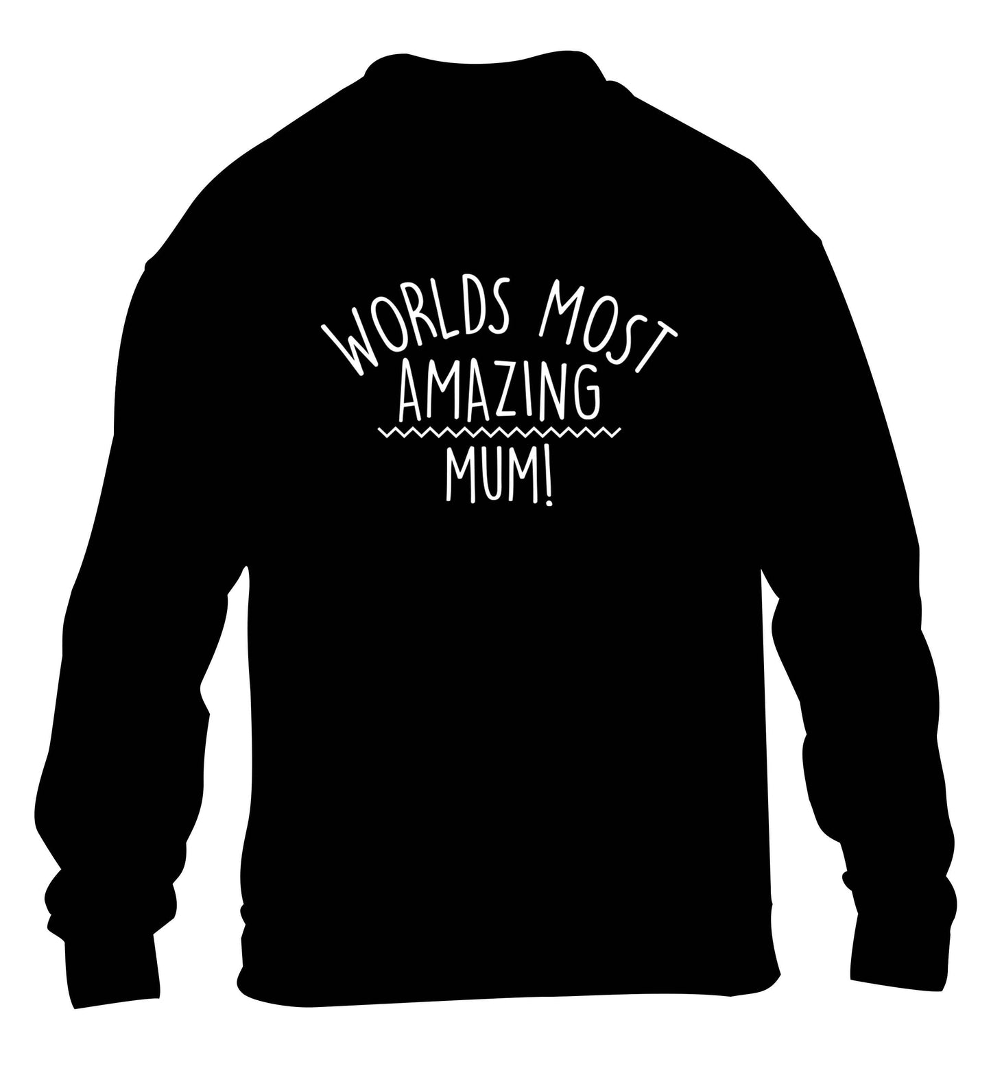 Worlds most amazing mum children's black sweater 12-13 Years