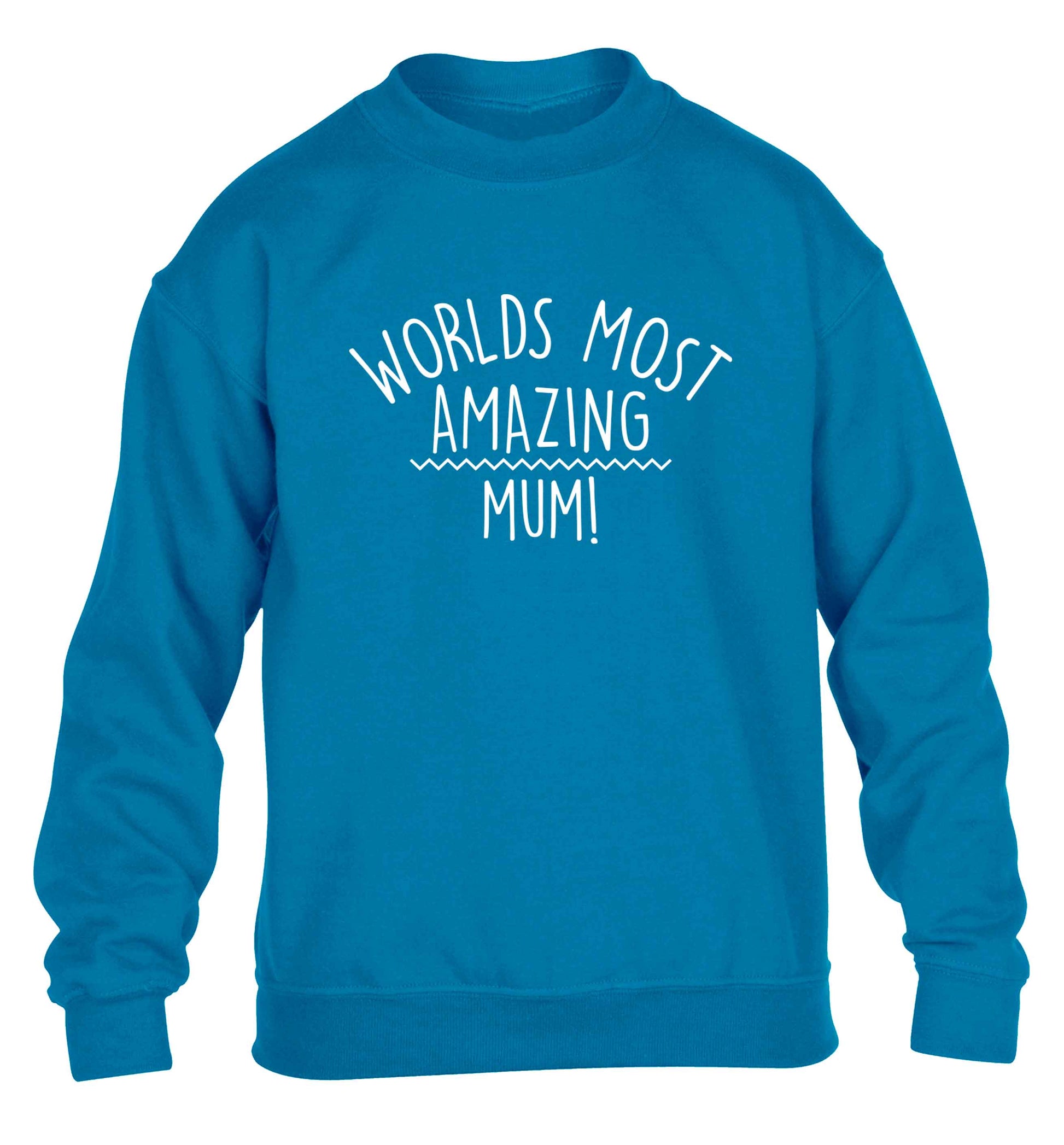 Worlds most amazing mum children's blue sweater 12-13 Years