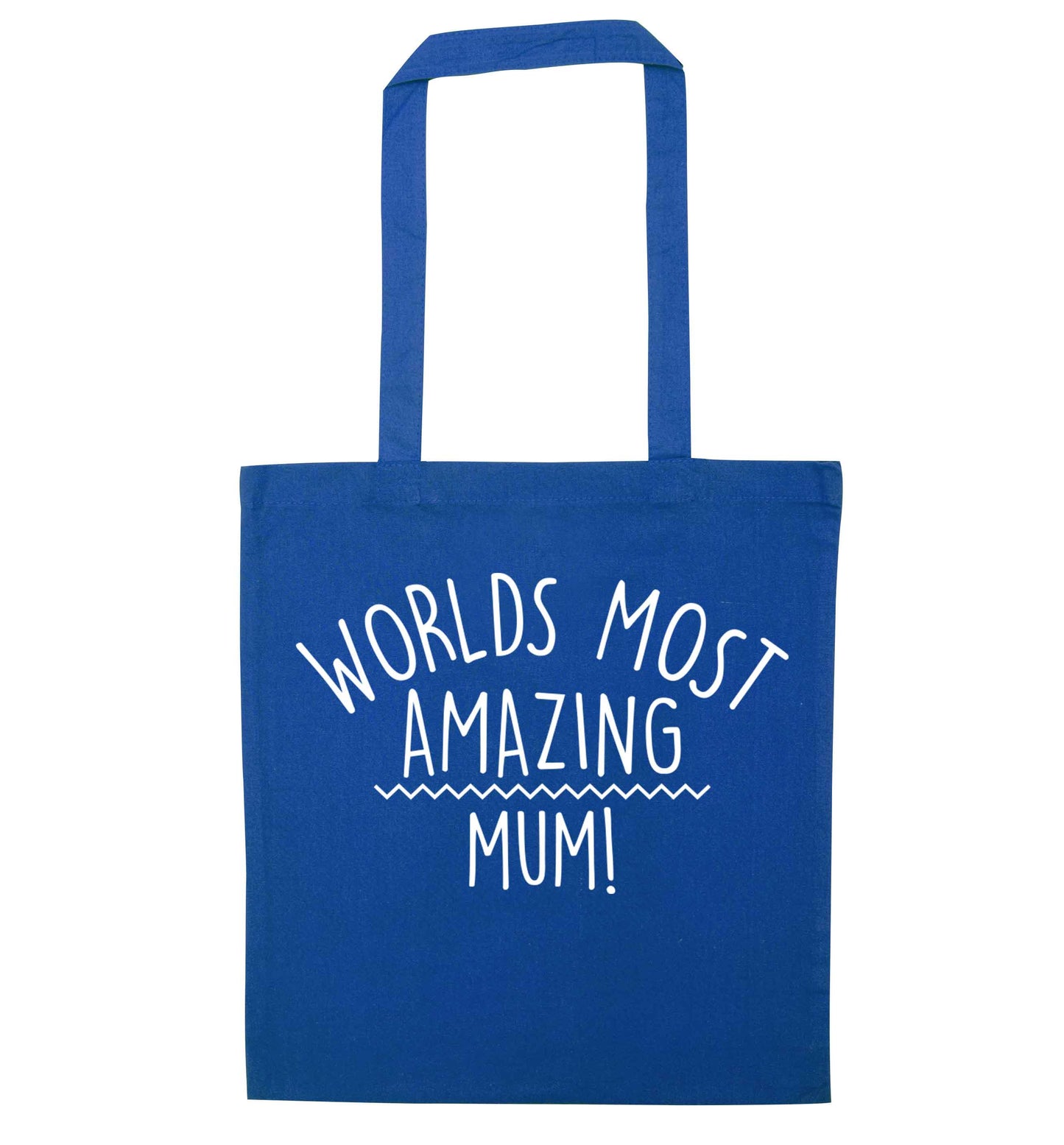 Worlds most amazing mum blue tote bag