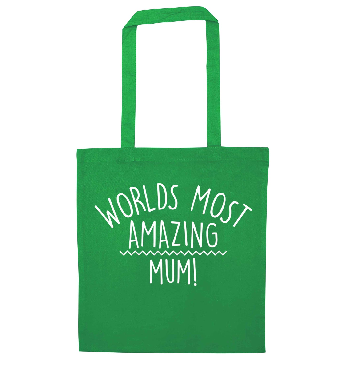 Worlds most amazing mum green tote bag