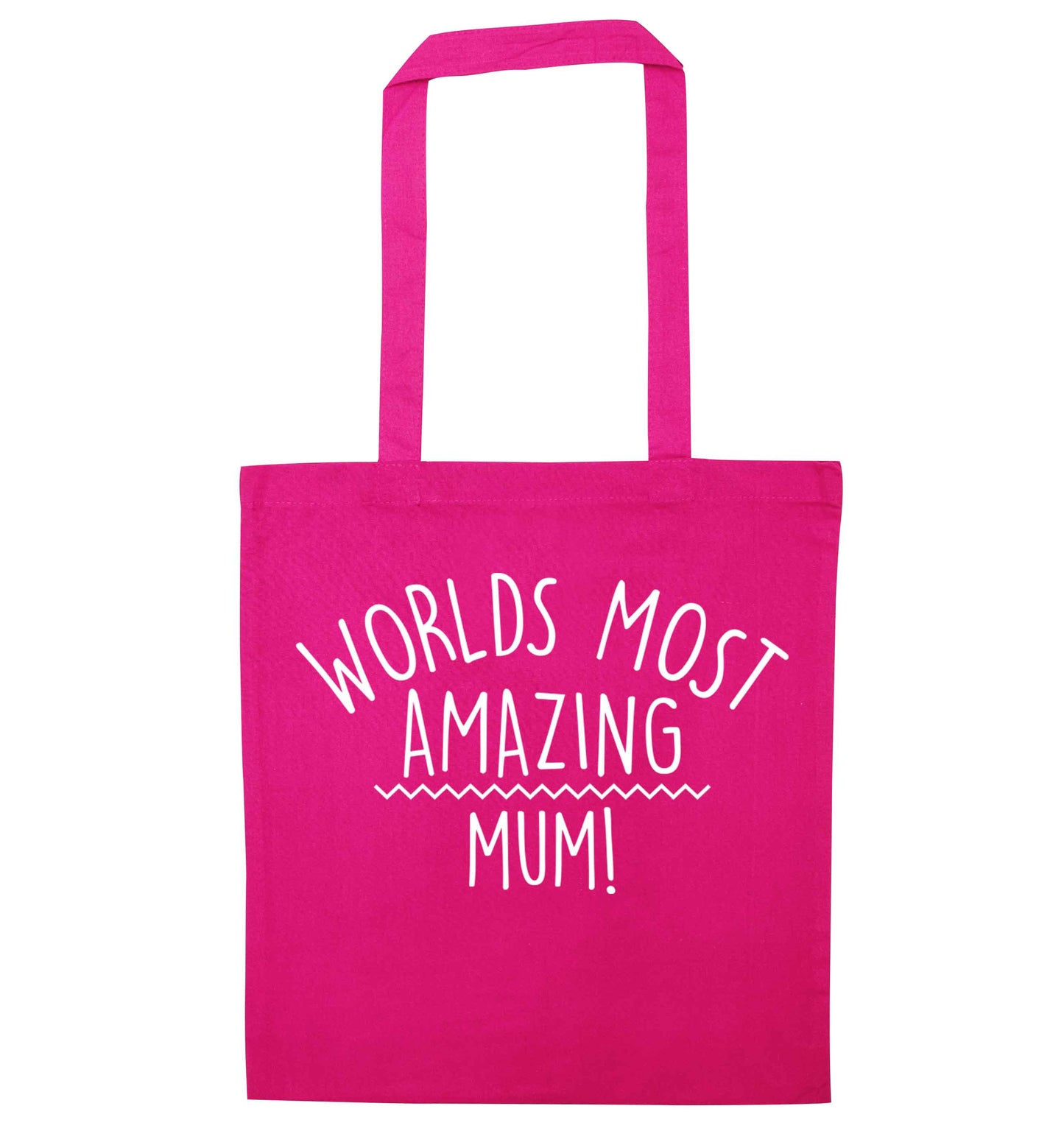 Worlds most amazing mum pink tote bag