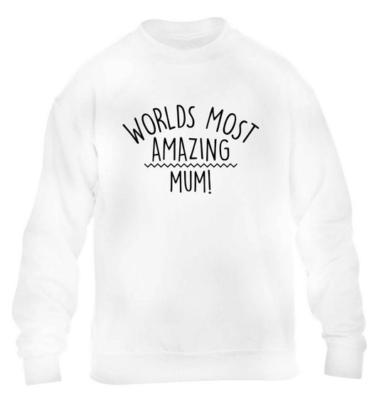 Worlds most amazing mum children's white sweater 12-13 Years