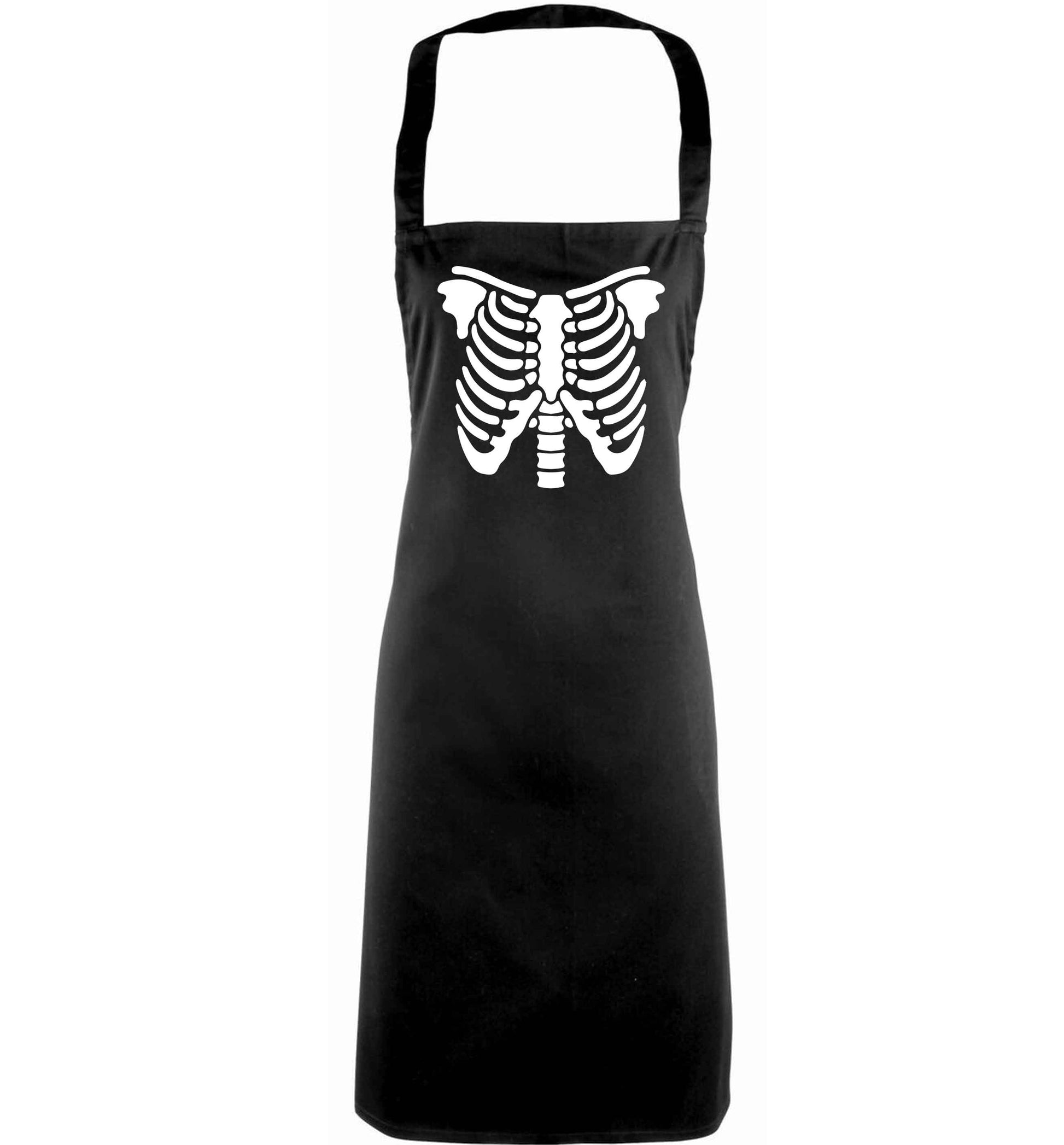 Skeleton ribcage adults black apron