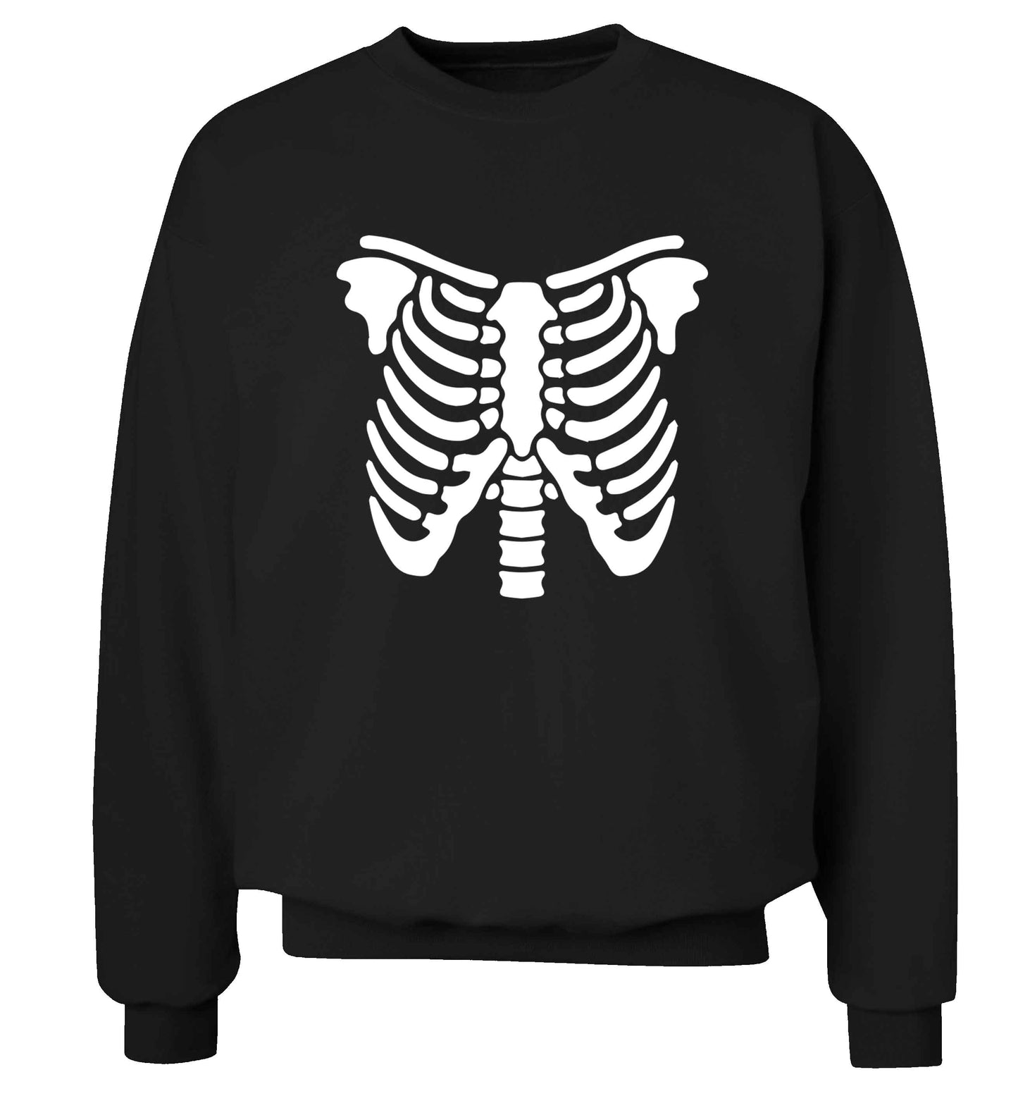 Skeleton ribcage adult's unisex black sweater 2XL