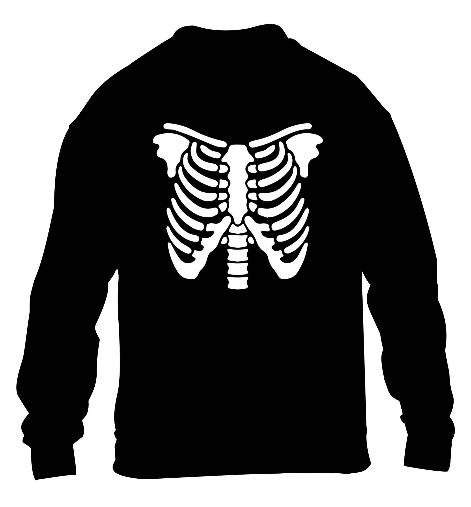 Skeleton ribcage children's black sweater 12-13 Years