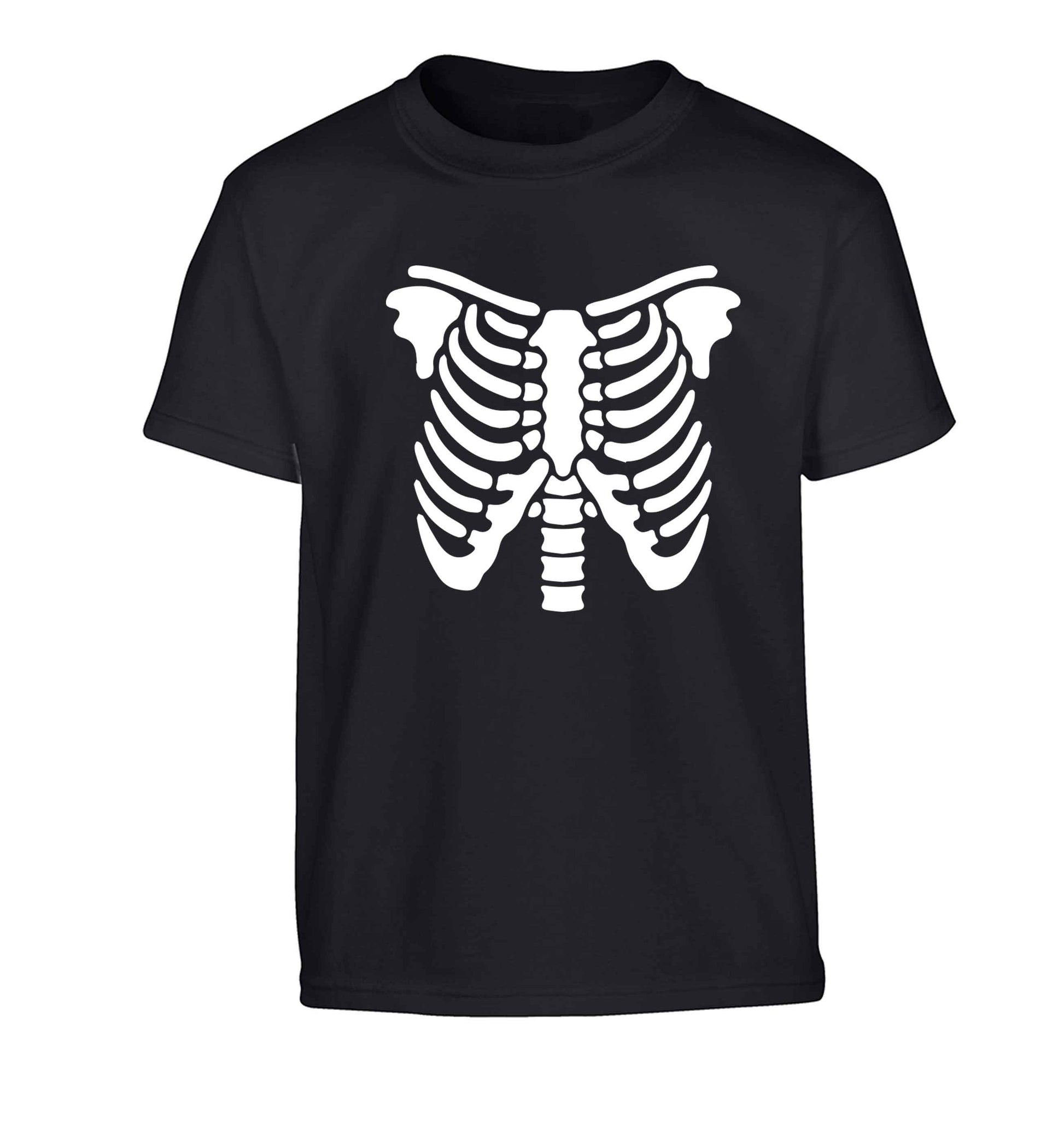 Skeleton ribcage Children's black Tshirt 12-13 Years