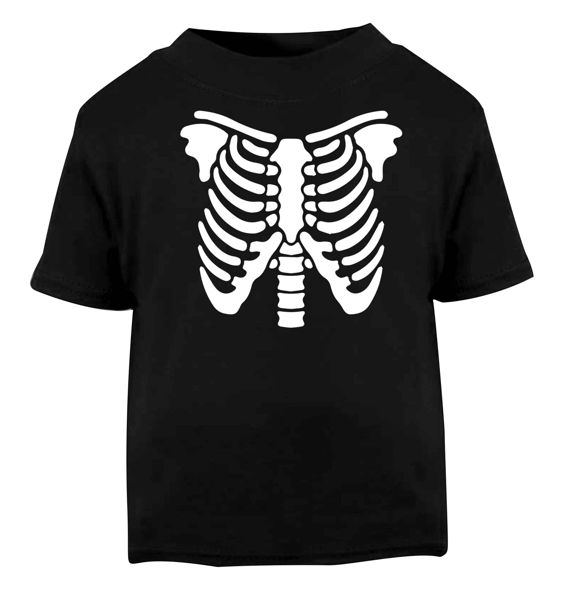 Skeleton ribcage Black baby toddler Tshirt 2 years