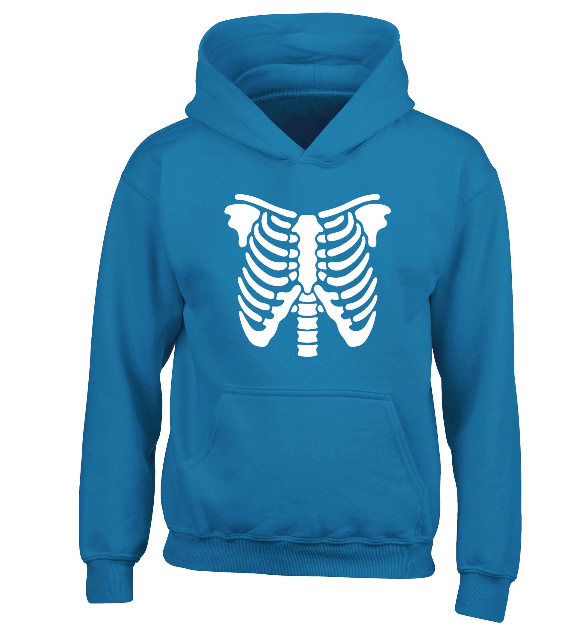 Skeleton ribcage children's blue hoodie 12-13 Years