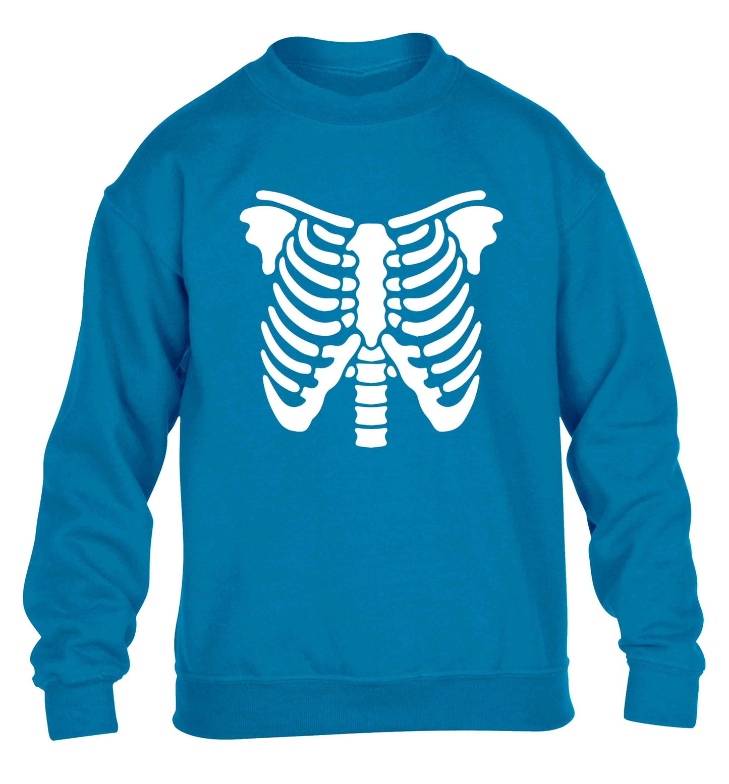 Skeleton ribcage children's blue sweater 12-13 Years