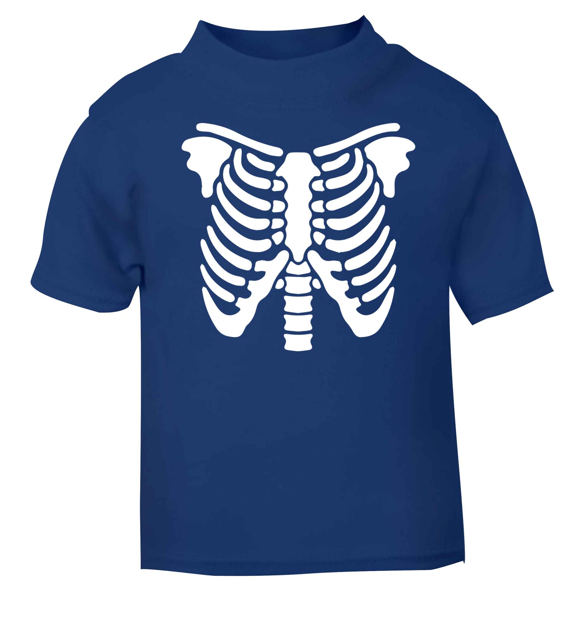 Skeleton ribcage blue baby toddler Tshirt 2 Years