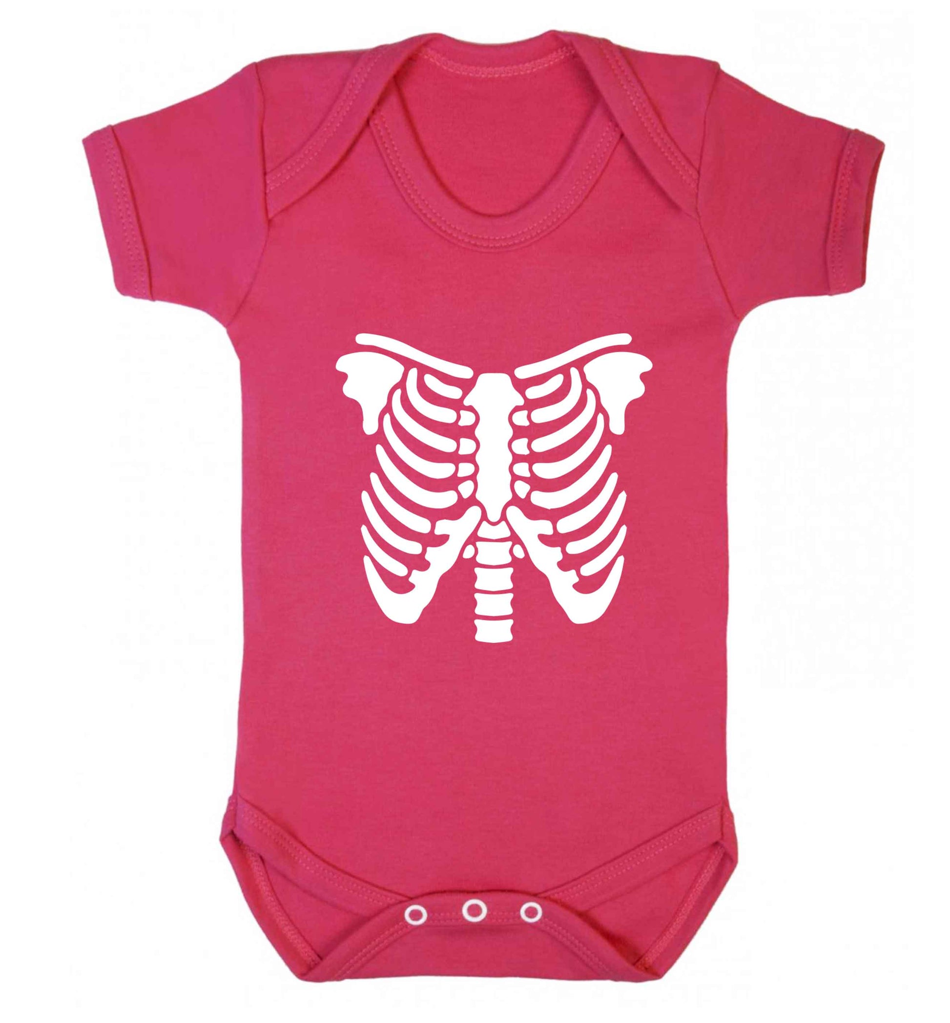 Skeleton ribcage baby vest dark pink 18-24 months