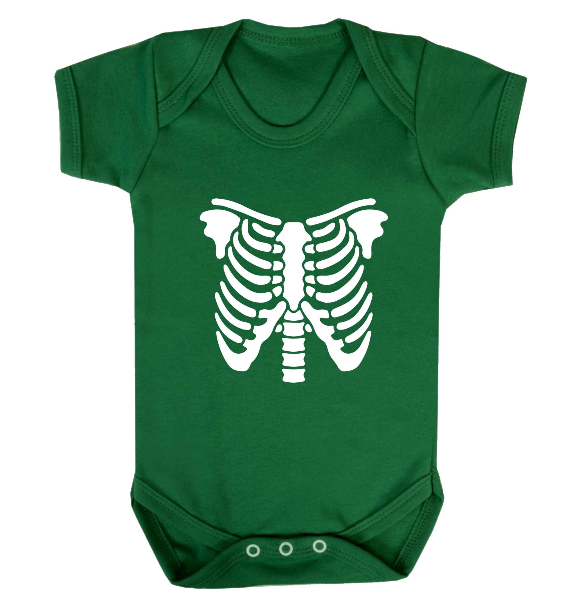 Skeleton ribcage baby vest green 18-24 months