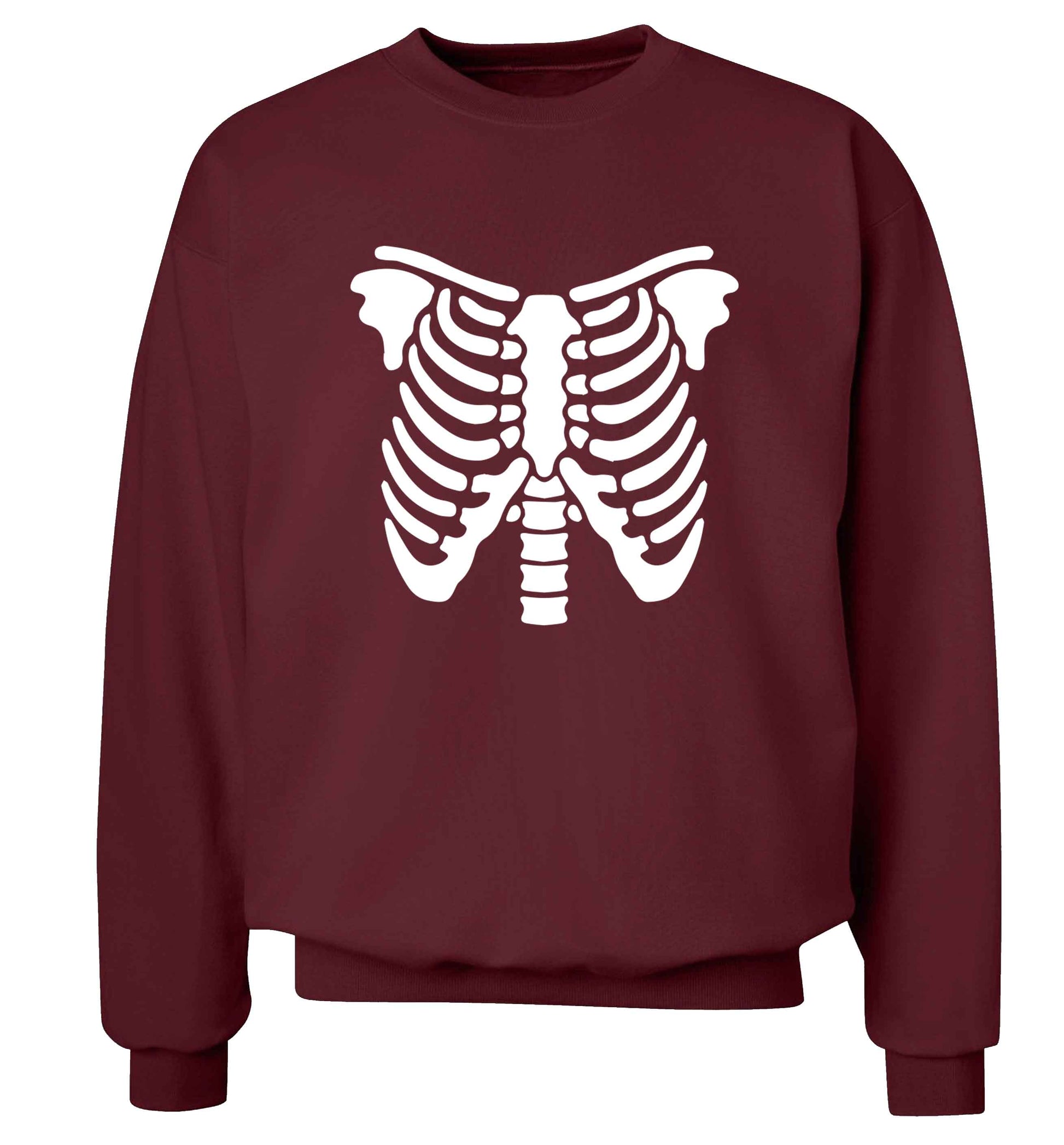 Skeleton ribcage adult's unisex maroon sweater 2XL