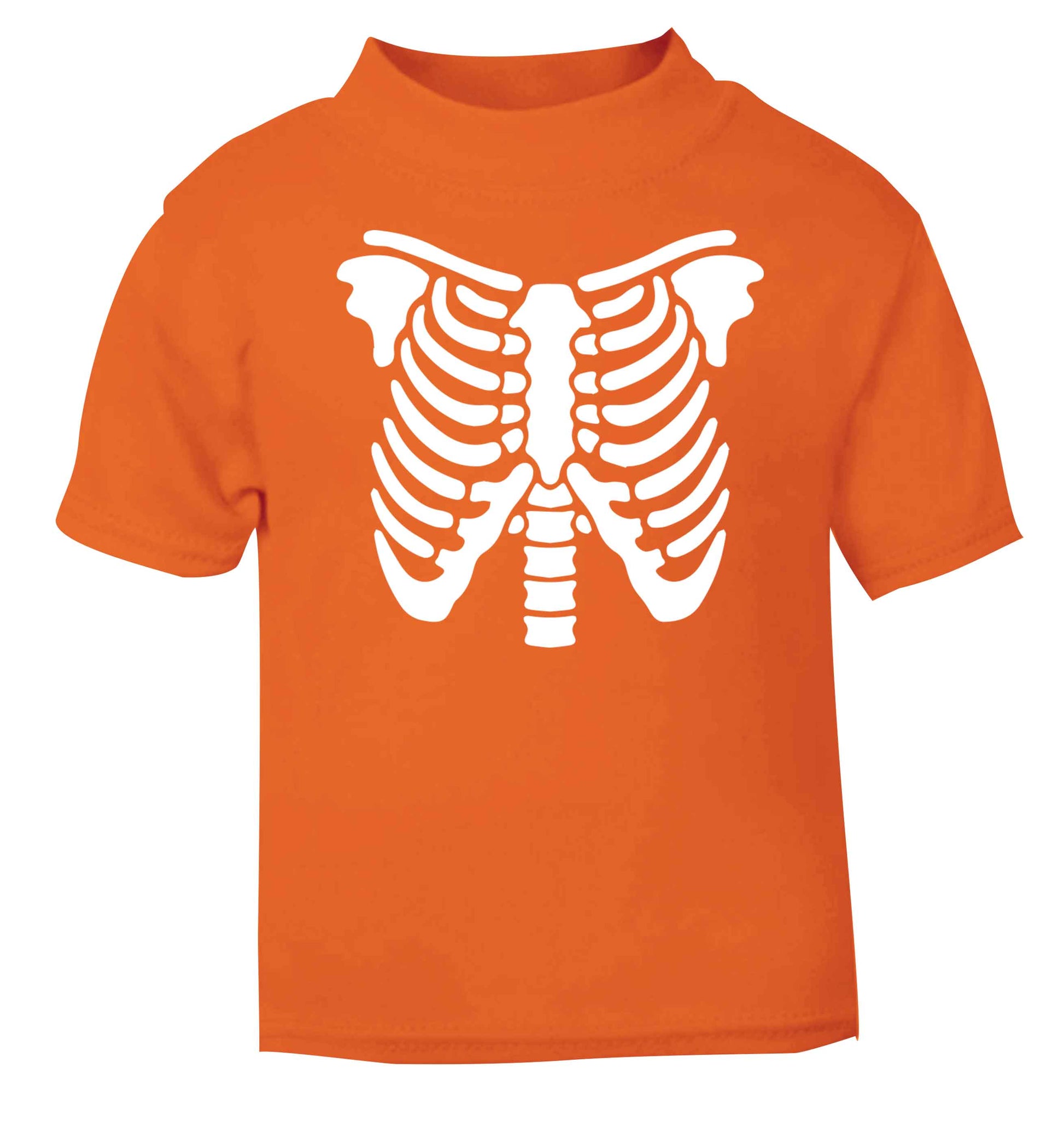 Skeleton ribcage orange baby toddler Tshirt 2 Years