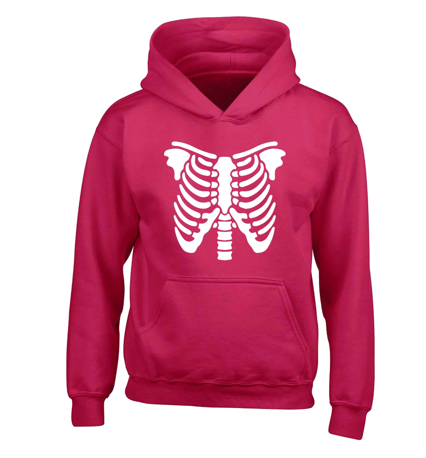 Skeleton ribcage children's pink hoodie 12-13 Years
