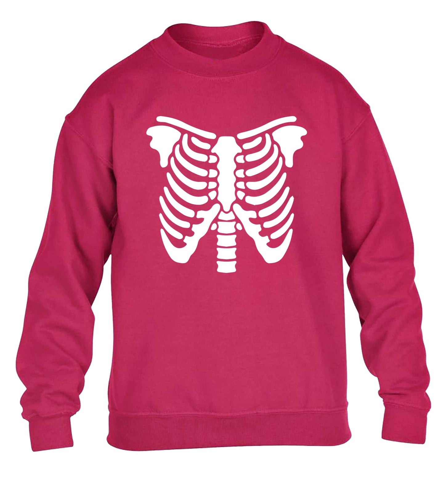 Skeleton ribcage children's pink sweater 12-13 Years