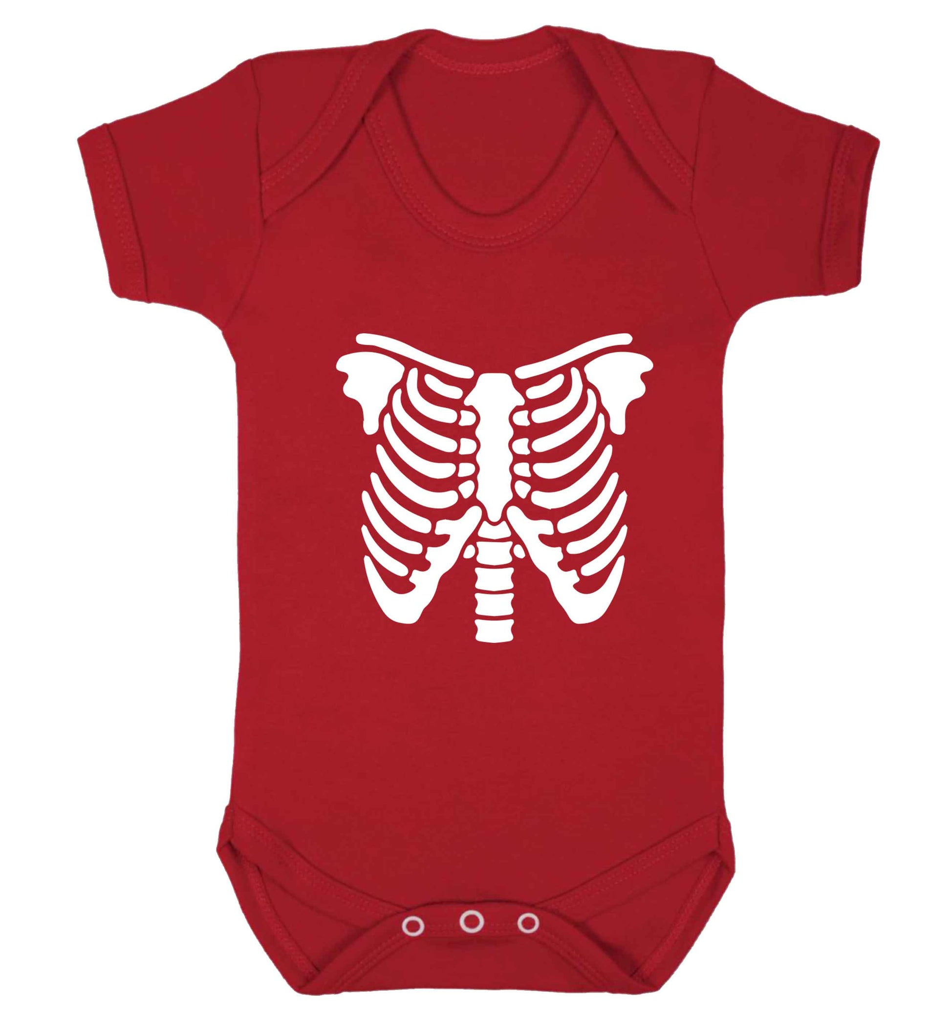 Skeleton ribcage baby vest red 18-24 months
