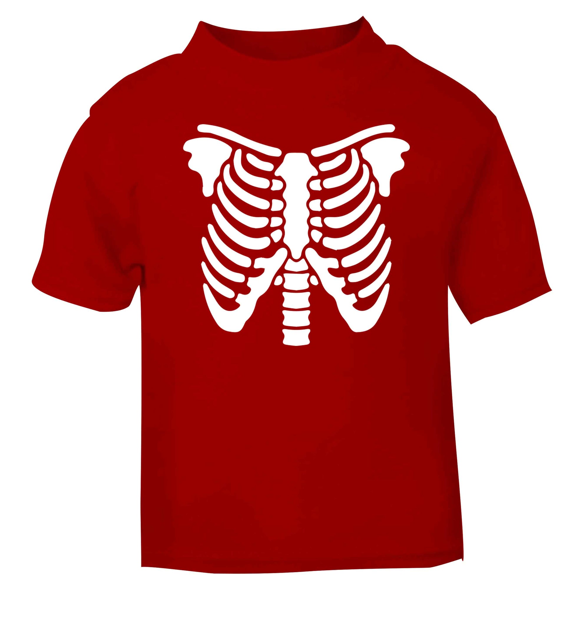 Skeleton ribcage red baby toddler Tshirt 2 Years