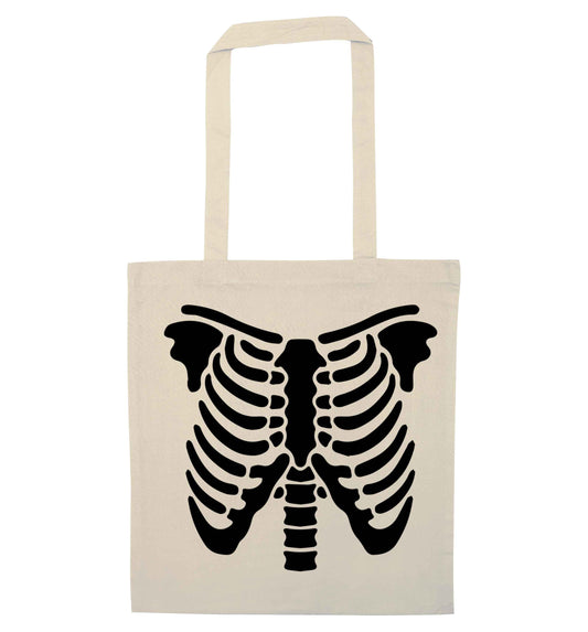 Skeleton ribcage natural tote bag