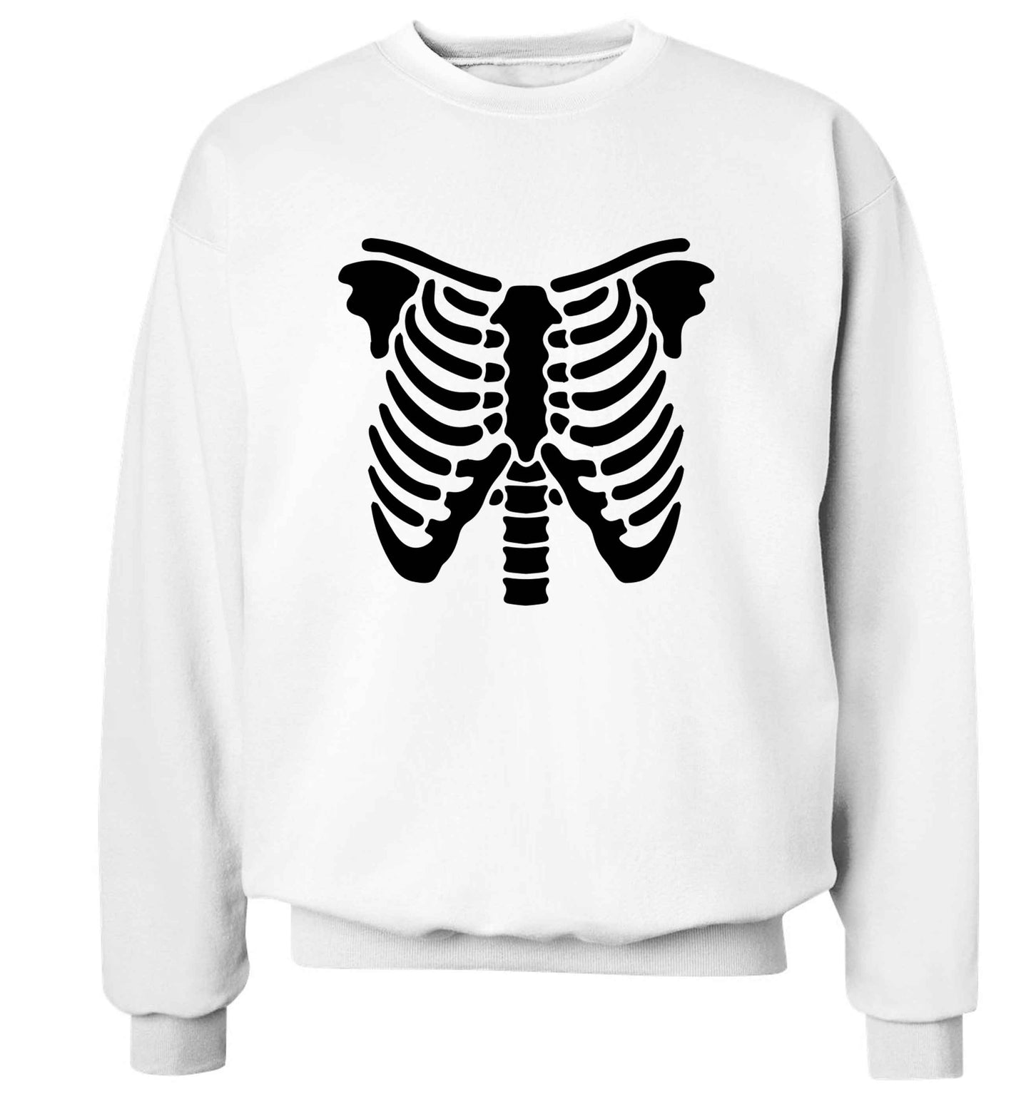 Skeleton ribcage adult's unisex white sweater 2XL