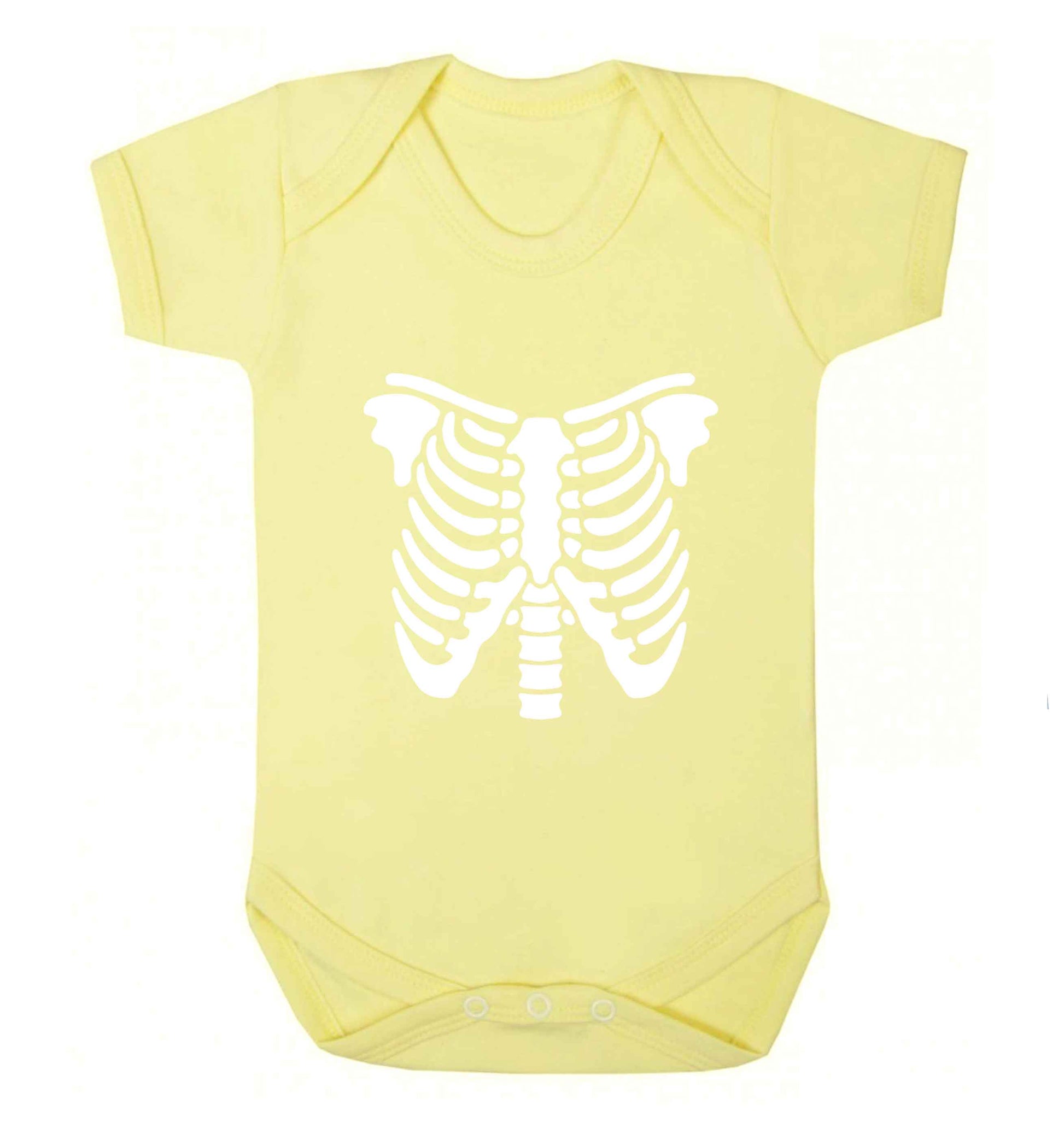 Skeleton ribcage baby vest pale yellow 18-24 months