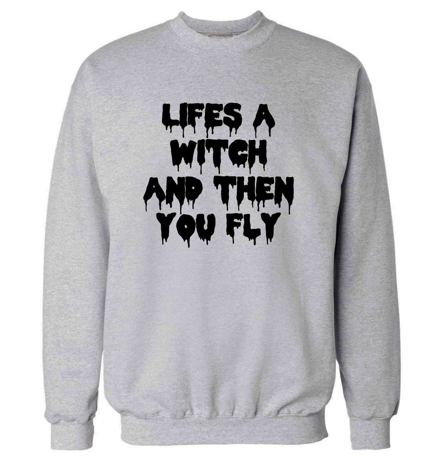Life's a witch and then you fly adult's unisex grey sweater 2XL