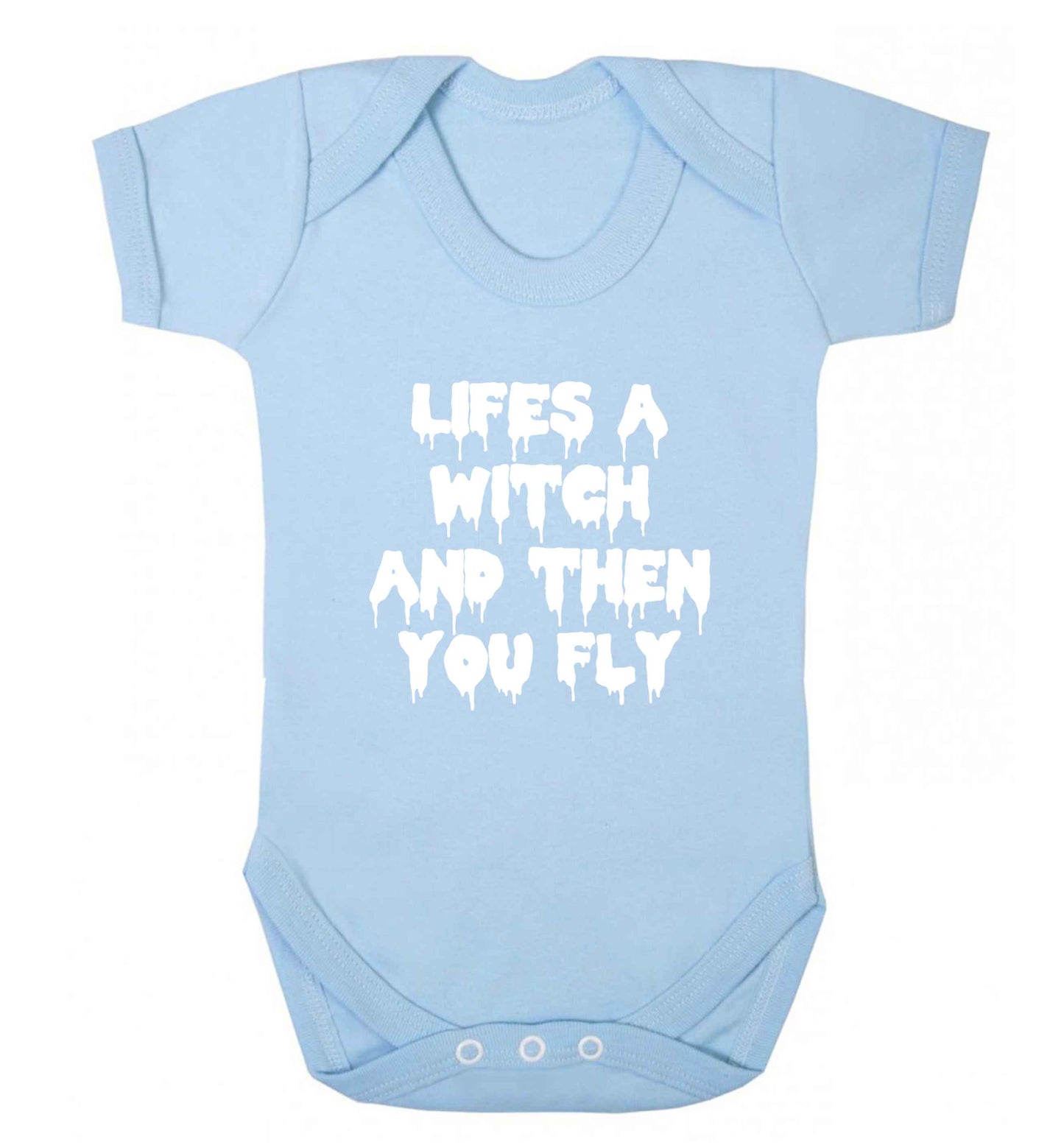 Life's a witch and then you fly baby vest pale blue 18-24 months