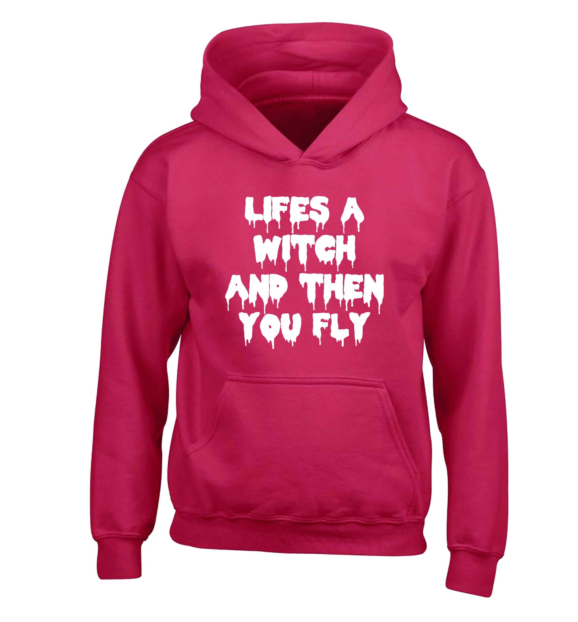 Life's a witch and then you fly children's pink hoodie 12-13 Years
