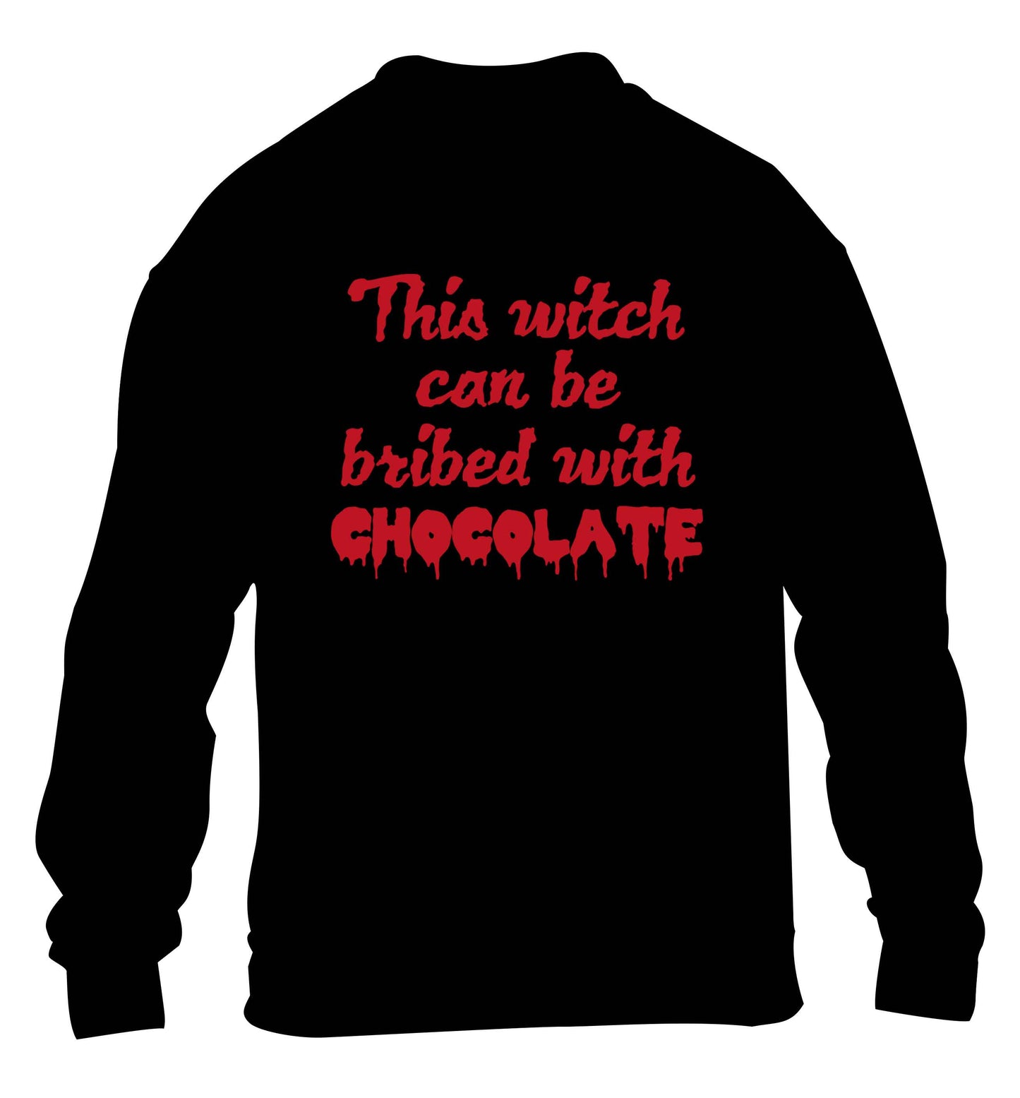 This witch can be bribed with chocolate children's black sweater 12-13 Years
