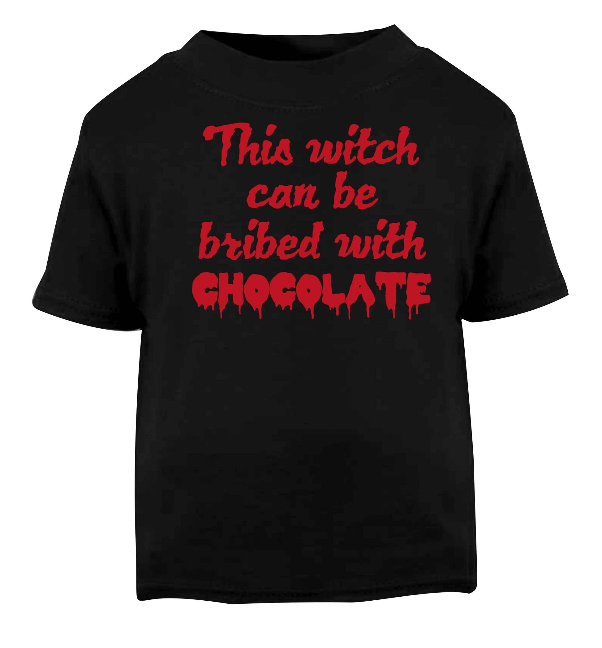 This witch can be bribed with chocolate Black baby toddler Tshirt 2 years