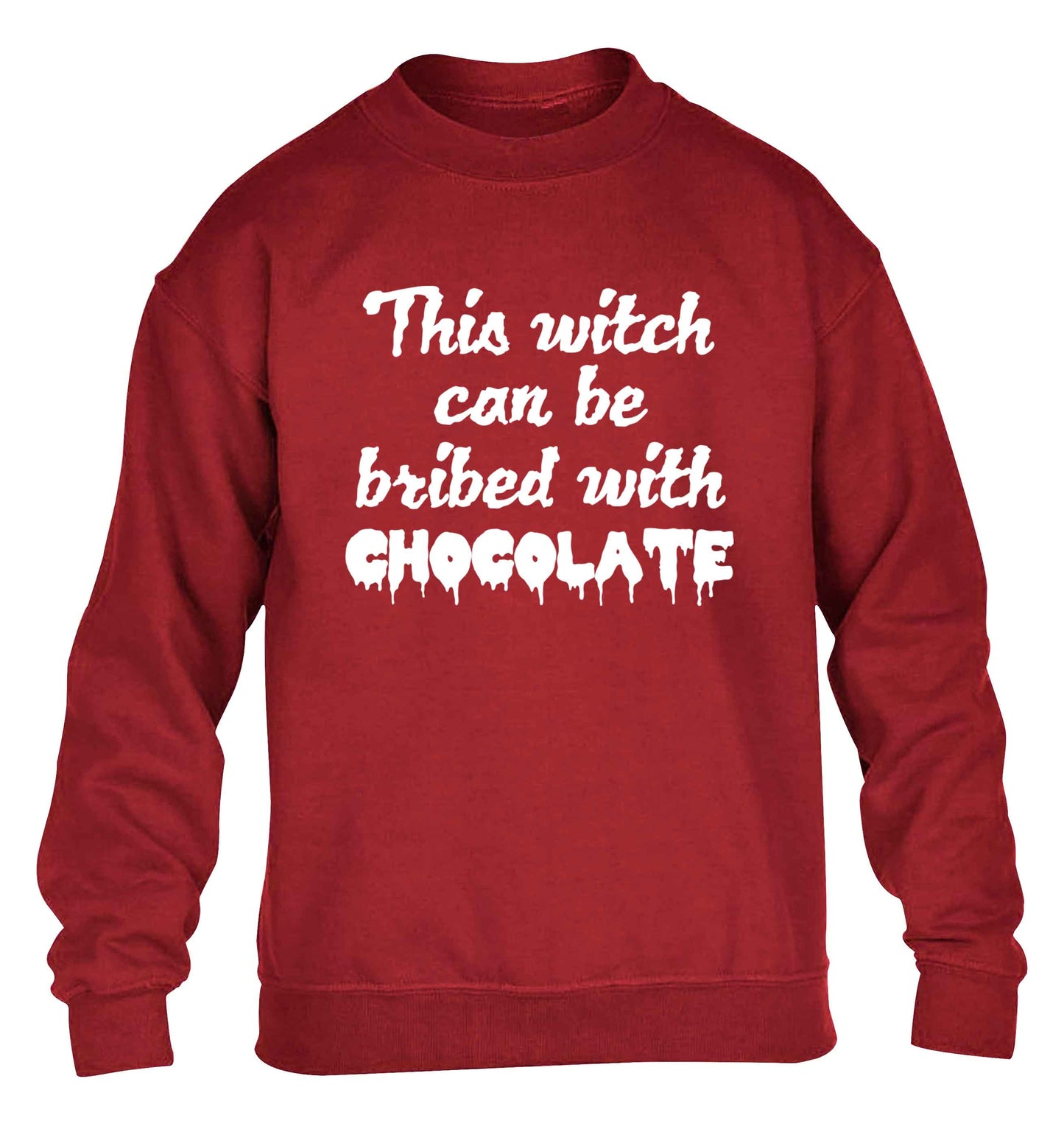This witch can be bribed with chocolate children's grey sweater 12-13 Years