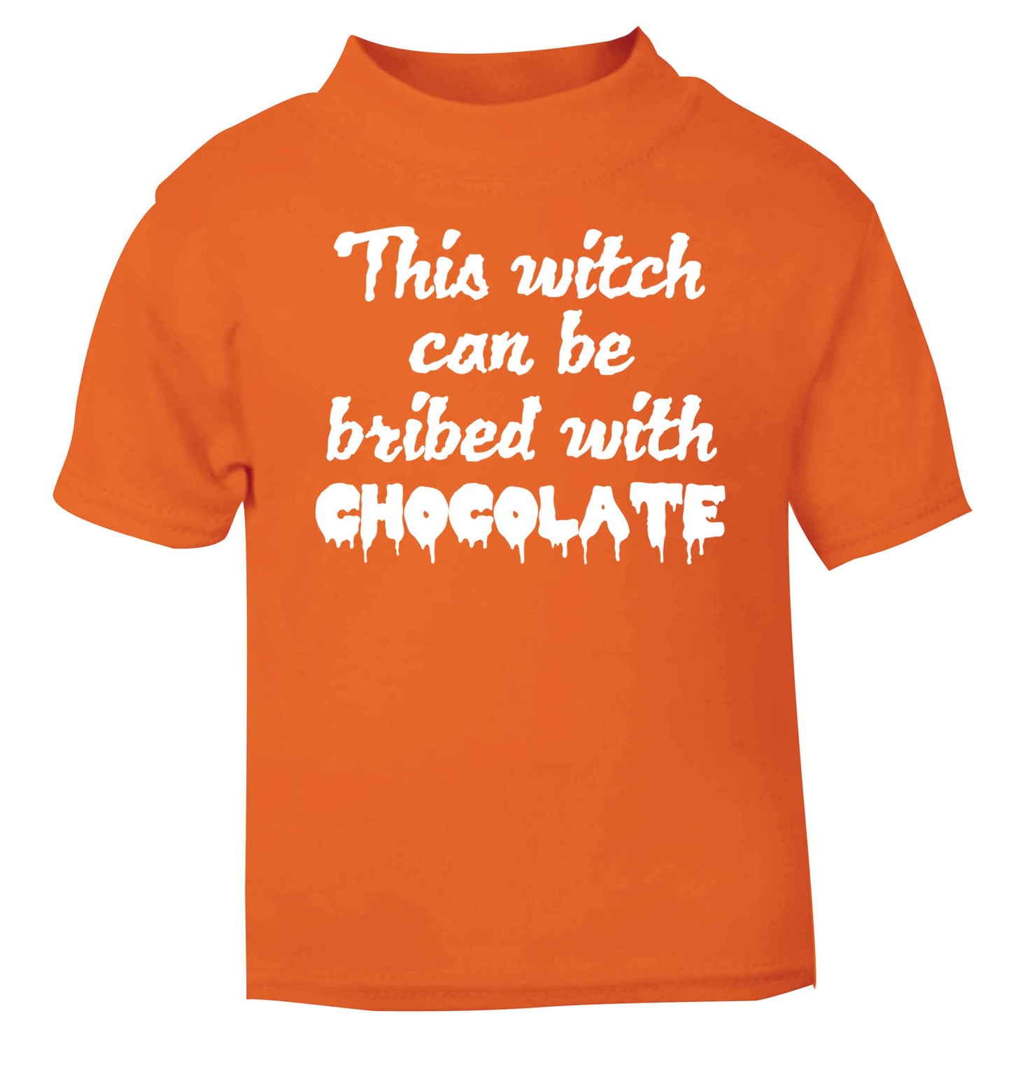 This witch can be bribed with chocolate orange baby toddler Tshirt 2 Years