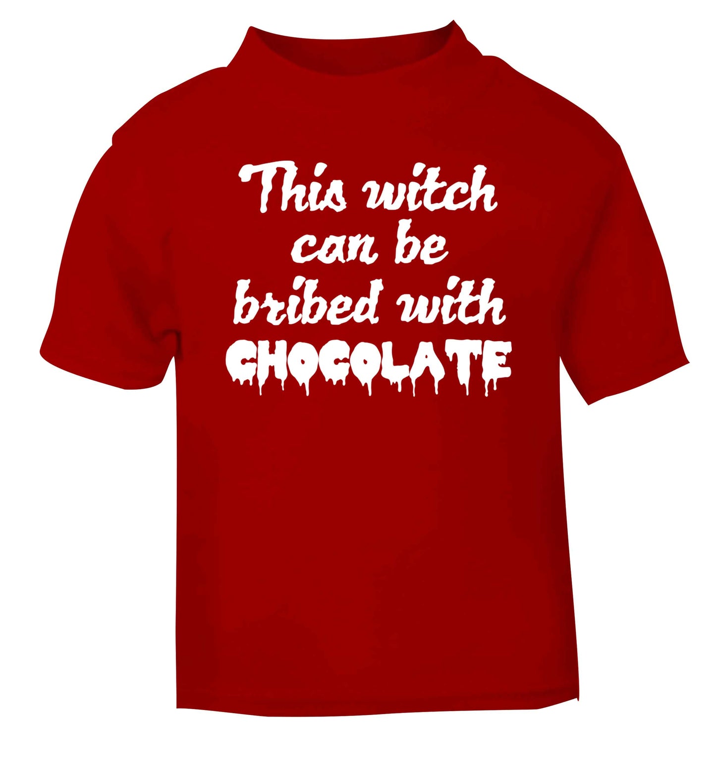 This witch can be bribed with chocolate red baby toddler Tshirt 2 Years