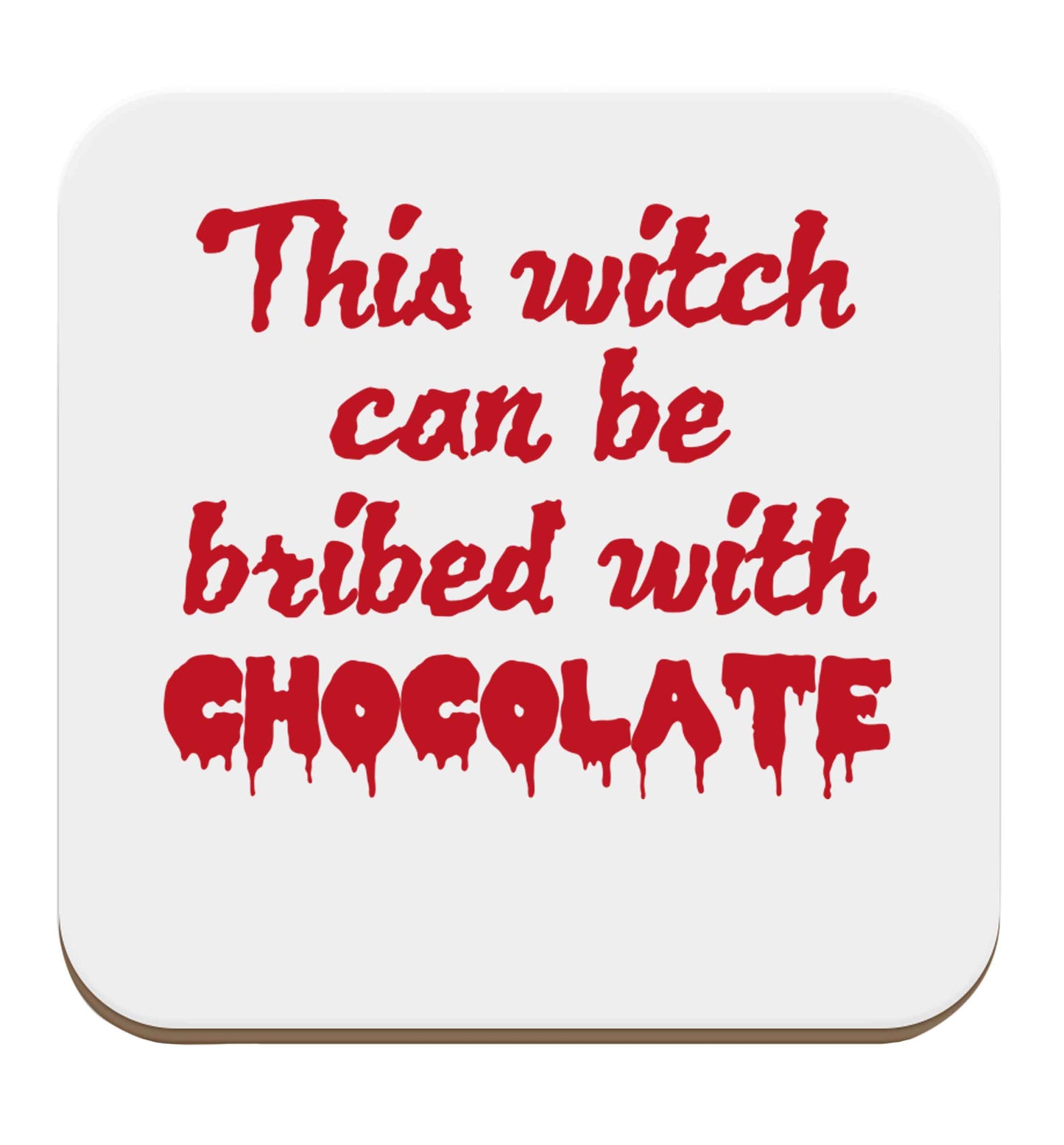 This witch can be bribed with chocolate set of four coasters